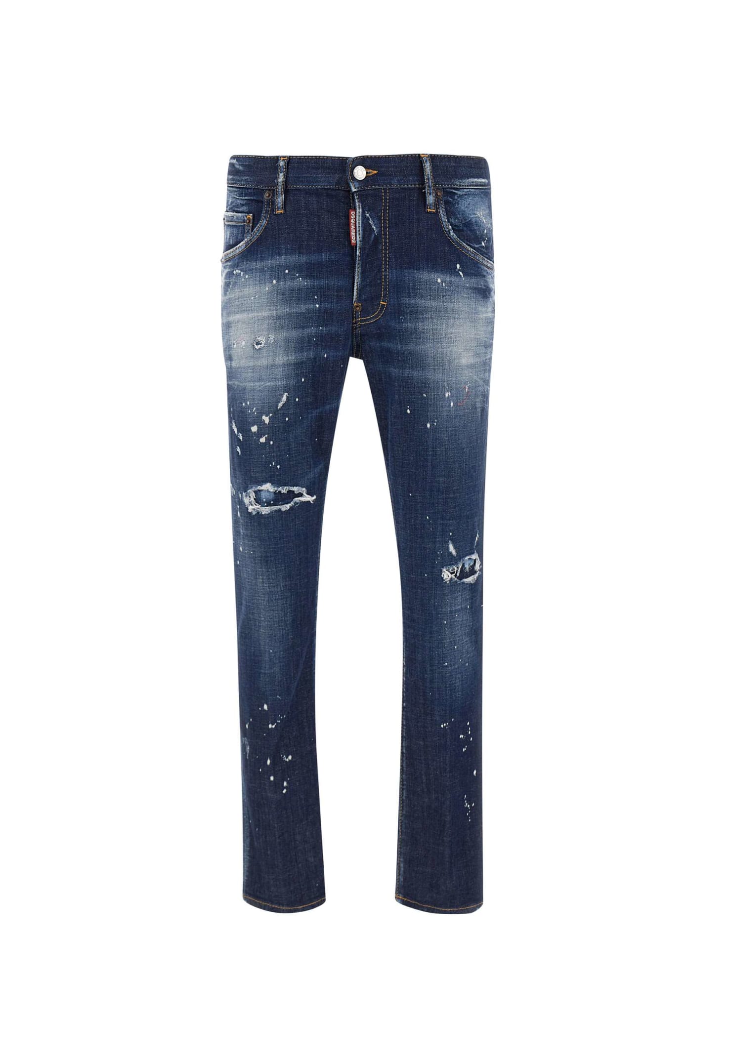 Dsquared2 Dark Ripped Wash Skater Jeans In Blue | ModeSens