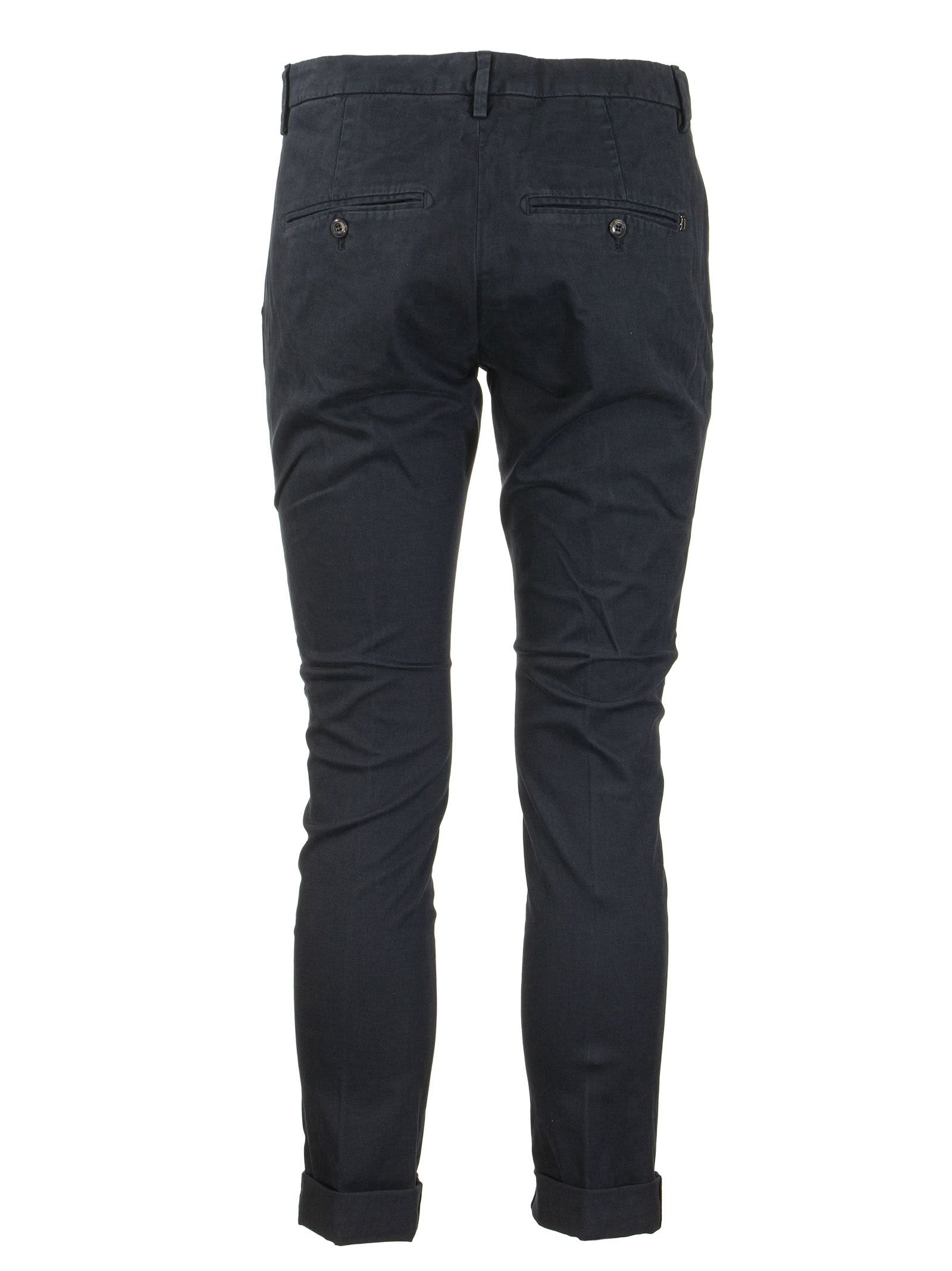 Shop Dondup Gaubert - Slim-fit Gabardine Trousers In Dark Blue