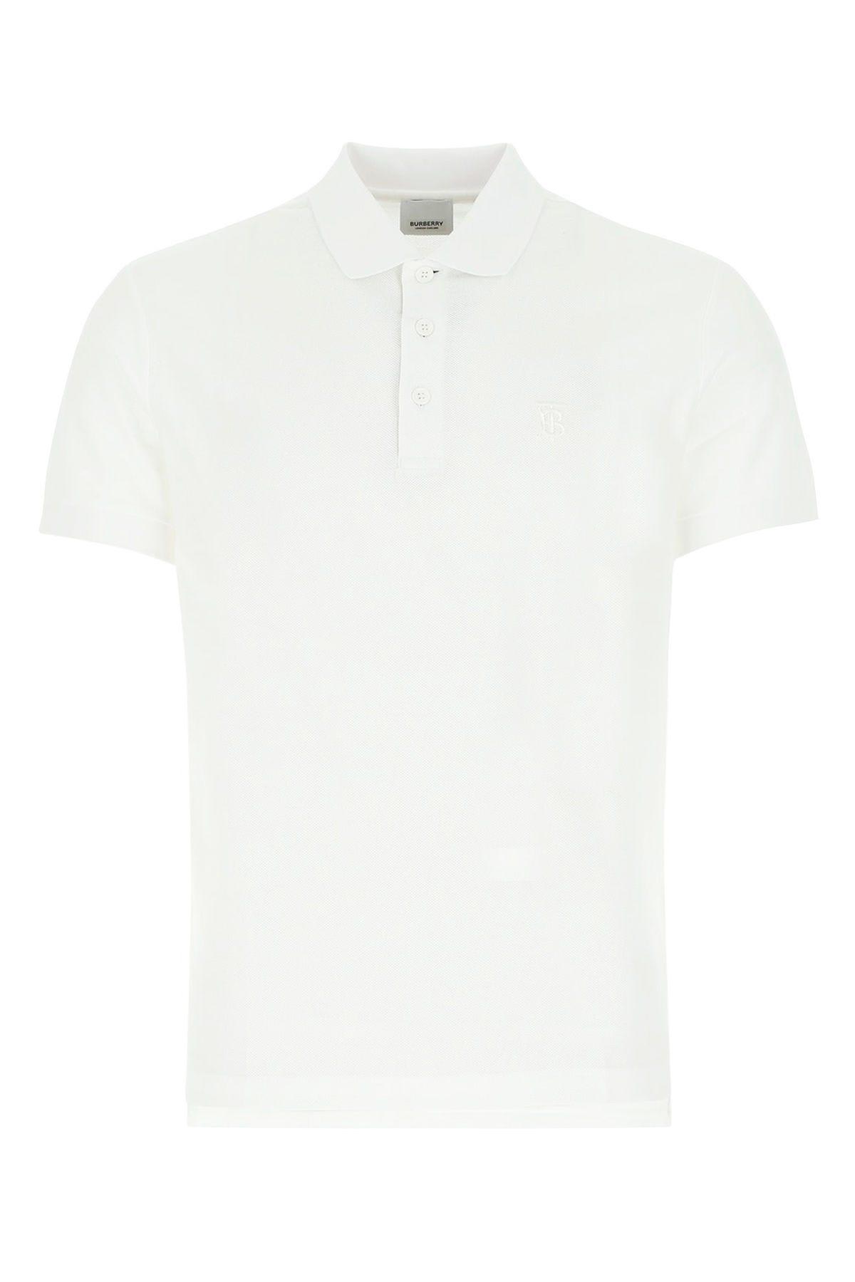 Burberry Ivory Piquet Polo Shirt In White