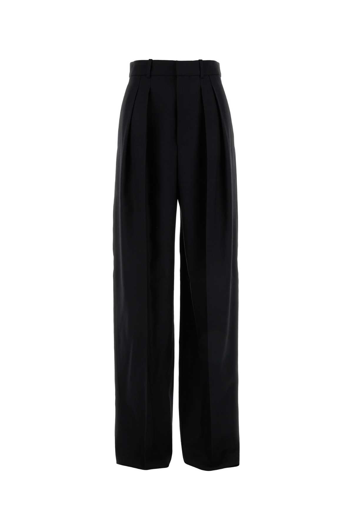 Black Wool Wide-leg Pant