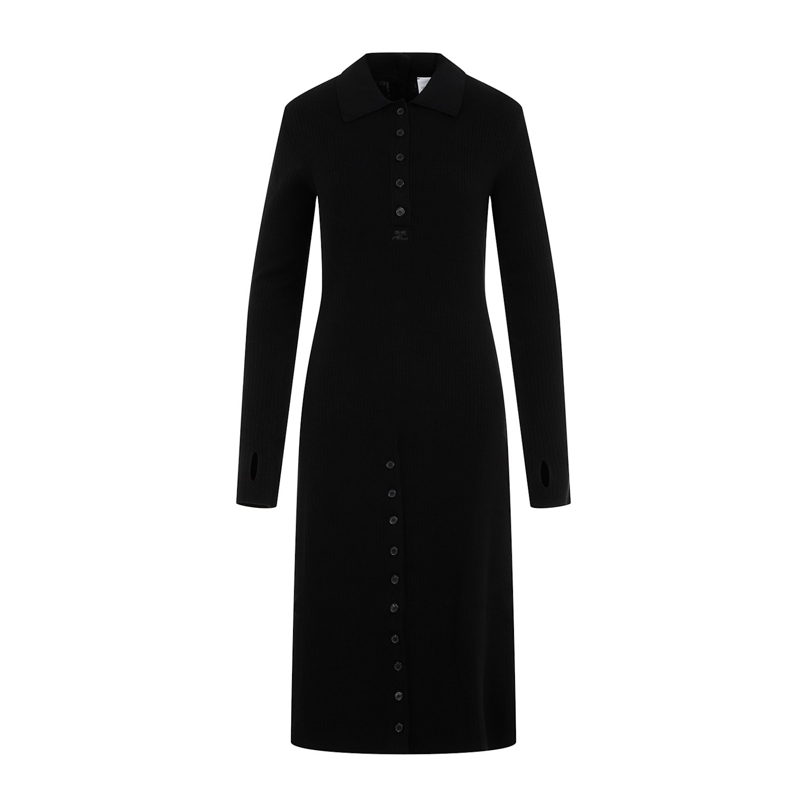 Shop Courrèges Multi Buttons Midi Dress In Black