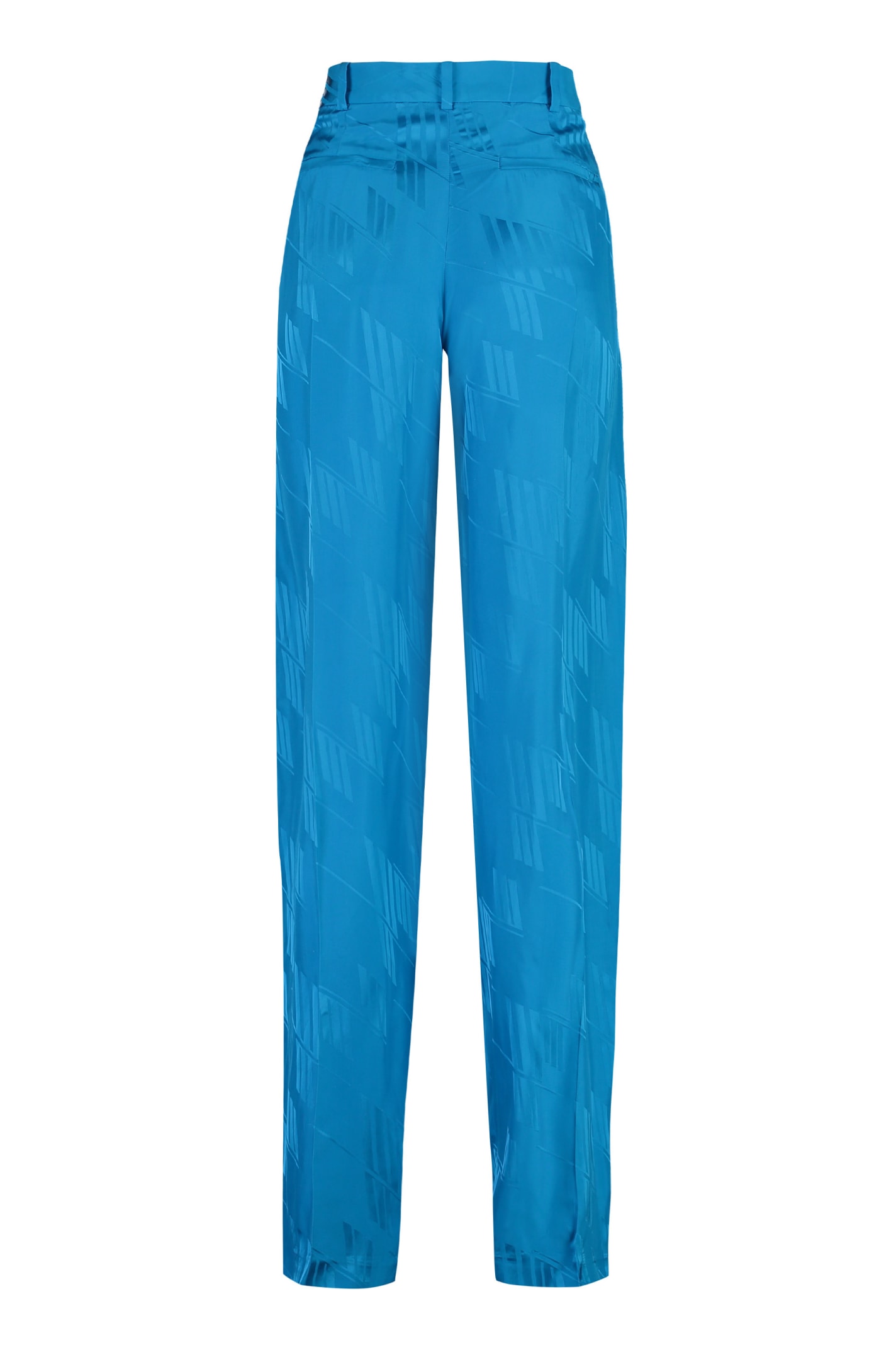 Shop Attico Jagger Viscose Trousers In Blue