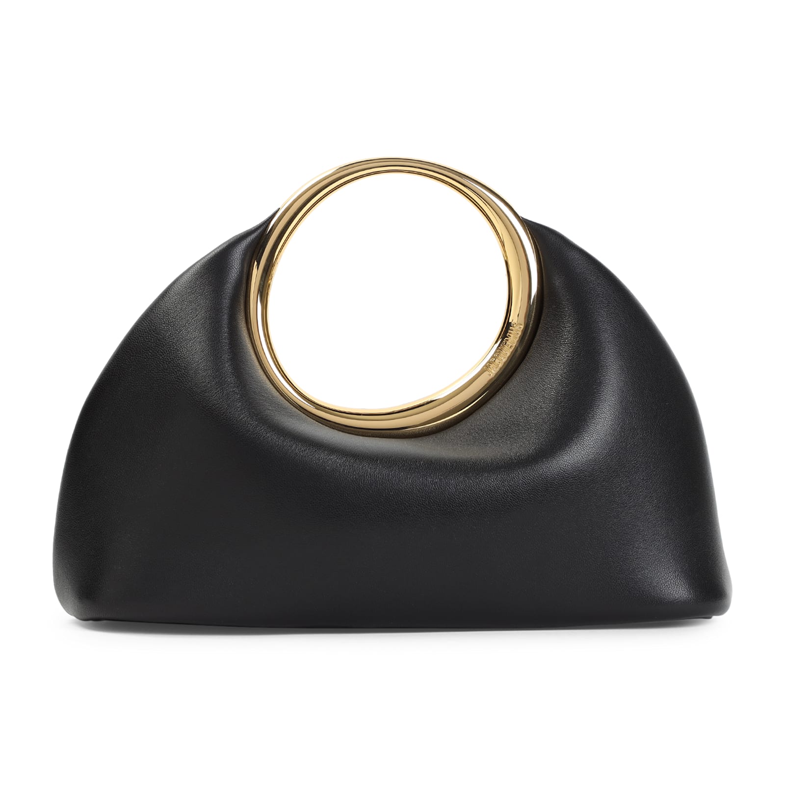Jacquemus Small Calino Leather Top Handle Bag In Black