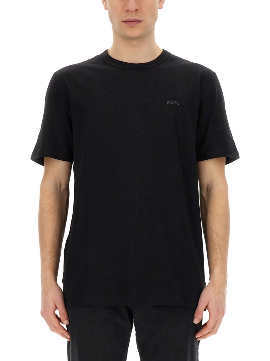Hugo Boss T-shirt Con Logo In Black