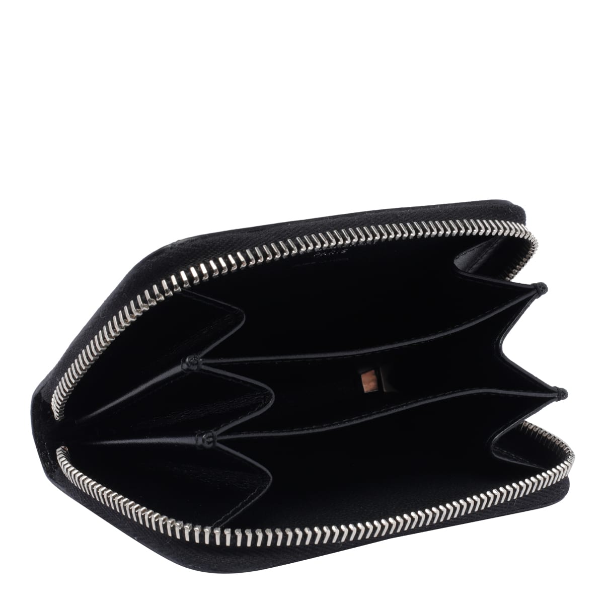 Shop Saint Laurent Cassandre Zip Wallet In Black