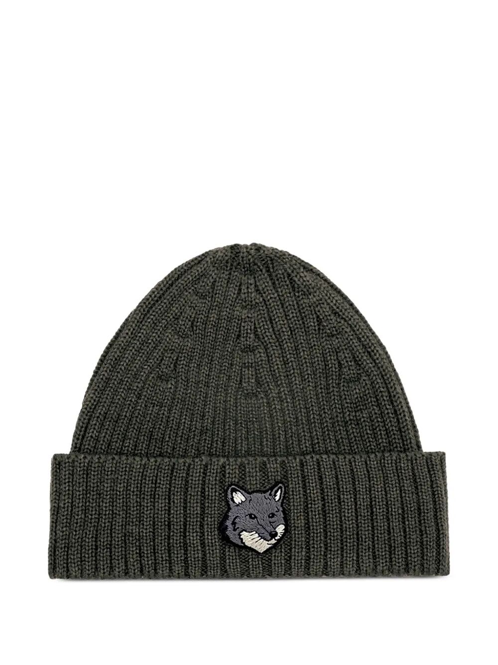 Maison Kitsuné Fox Head Large Beanie Accessories In Green