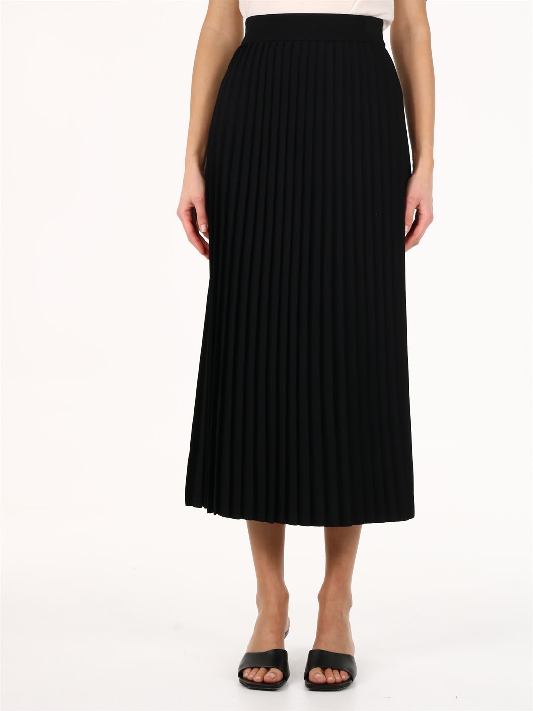 Balenciaga Long Pleated Skirt Black