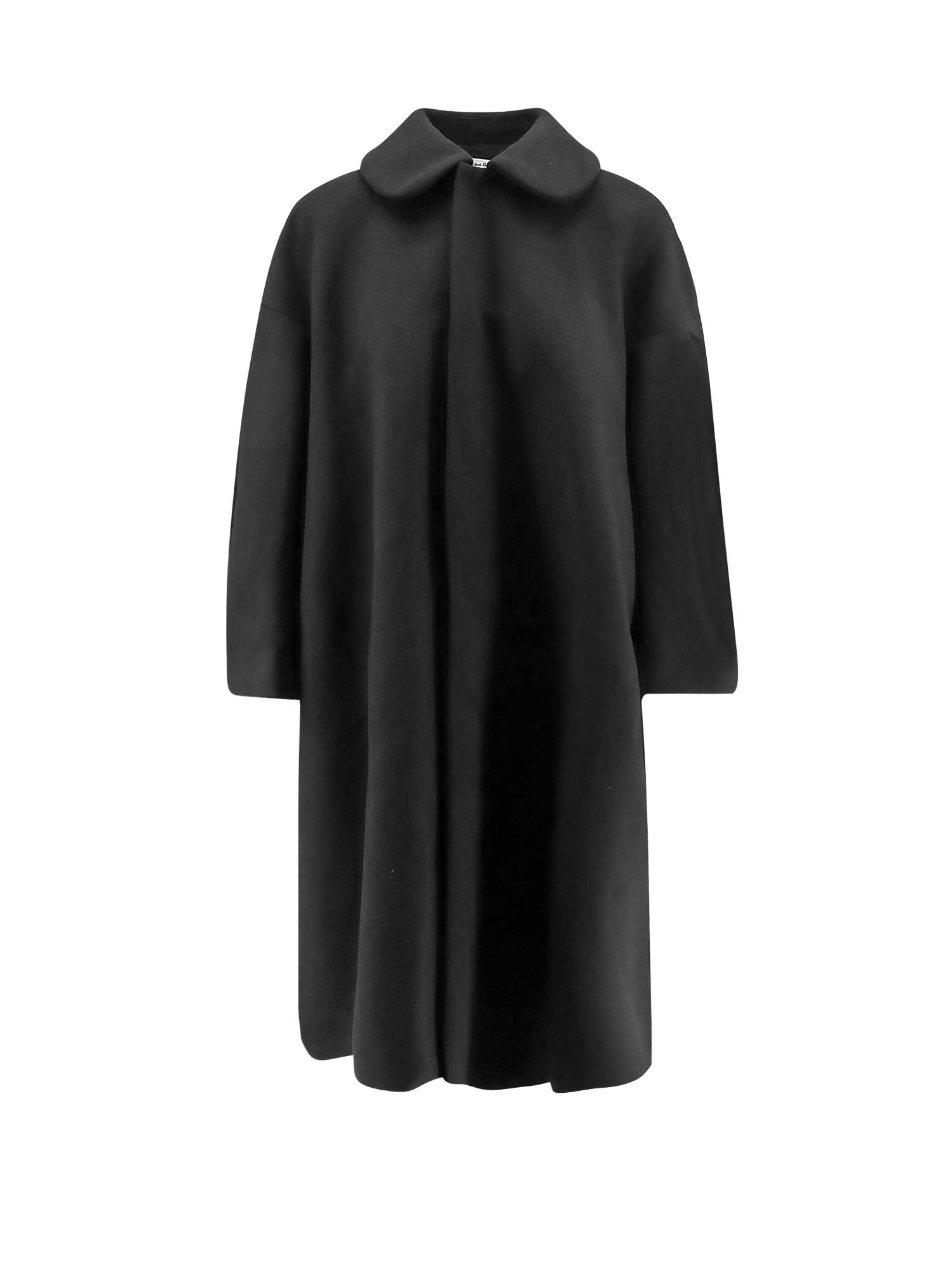 Comme Des Garçons Play Coat With Balloon Sleeves In Black