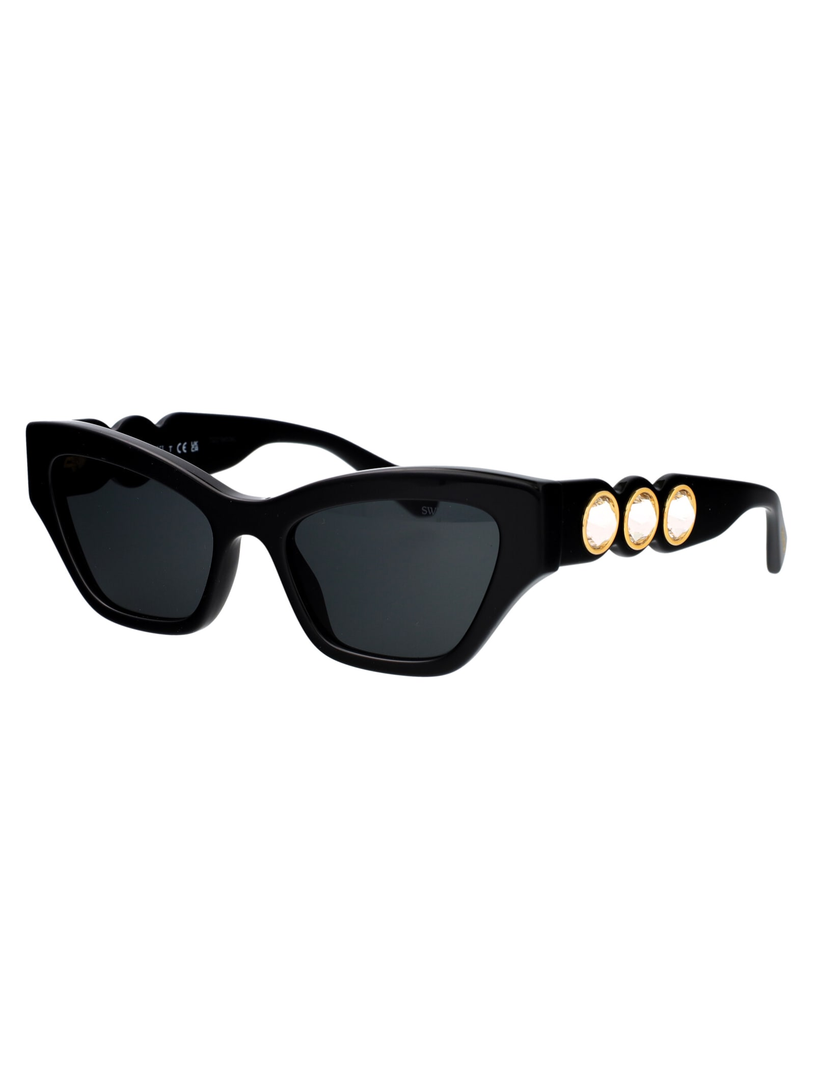 Shop Swarovski 0sk6021 Sunglasses In 100187 Black