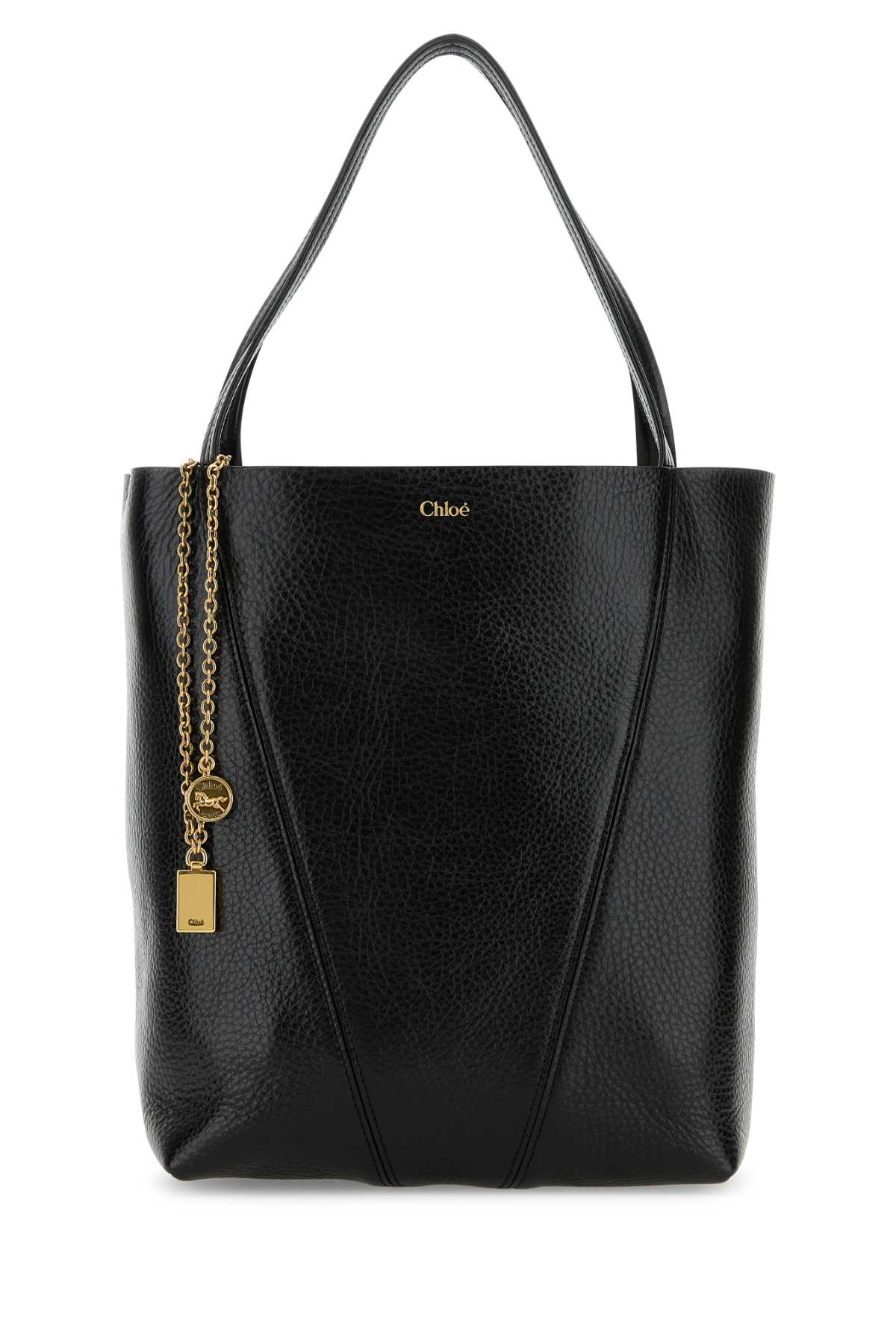 Chloé Small Spin Tote In Grained Leather Bags In Black
