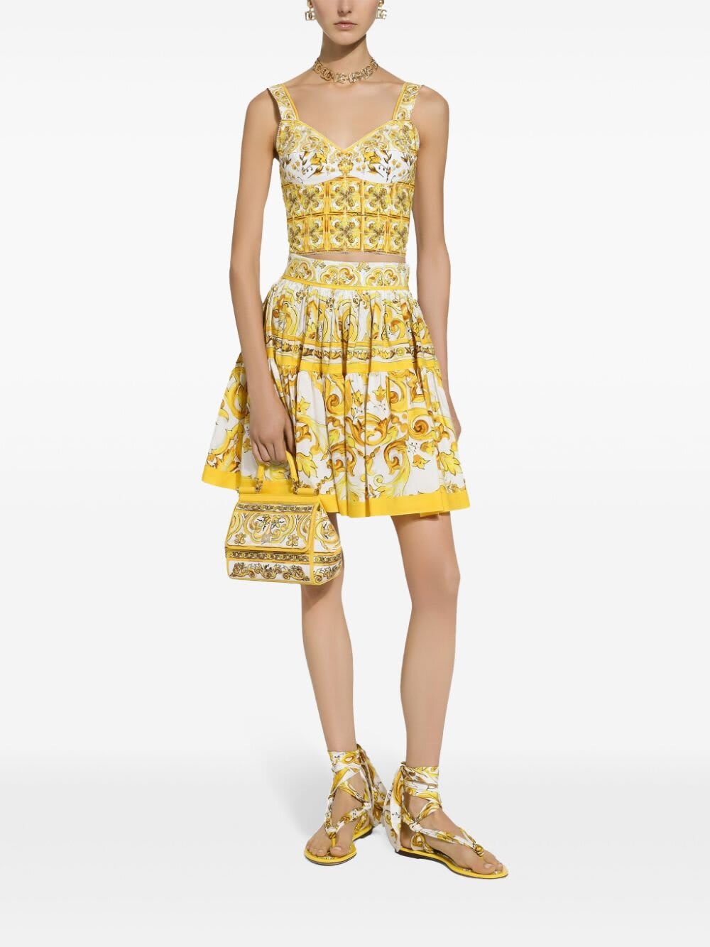 Shop Dolce & Gabbana Bustier St Maiolica In Tn Giallo