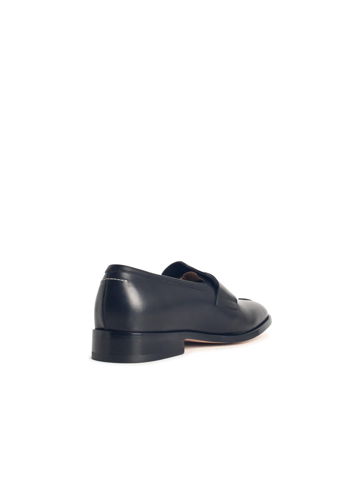Mm6 Maison Margiela Tabi Leather Slip-on Shoes In Black