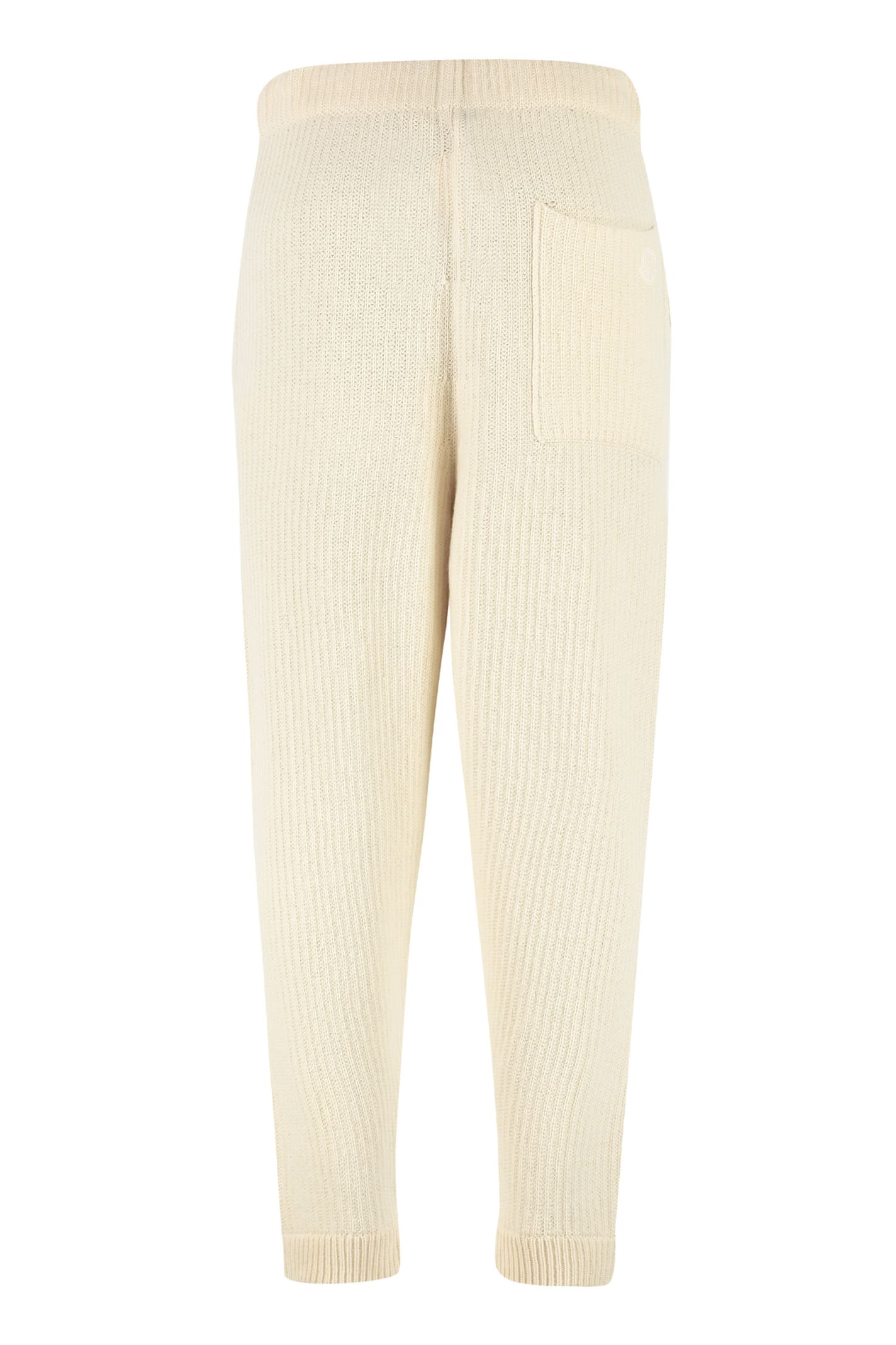 Shop Moncler 2  1952 - Rib Knitted Trousers In Ivory