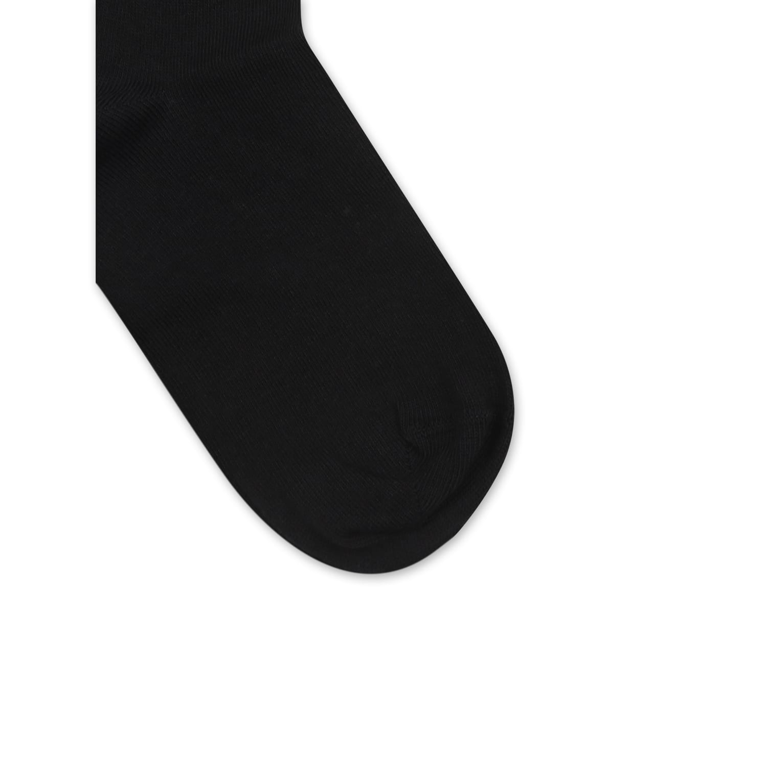 Palm Angels Black Socks For Kids With Logo In Black