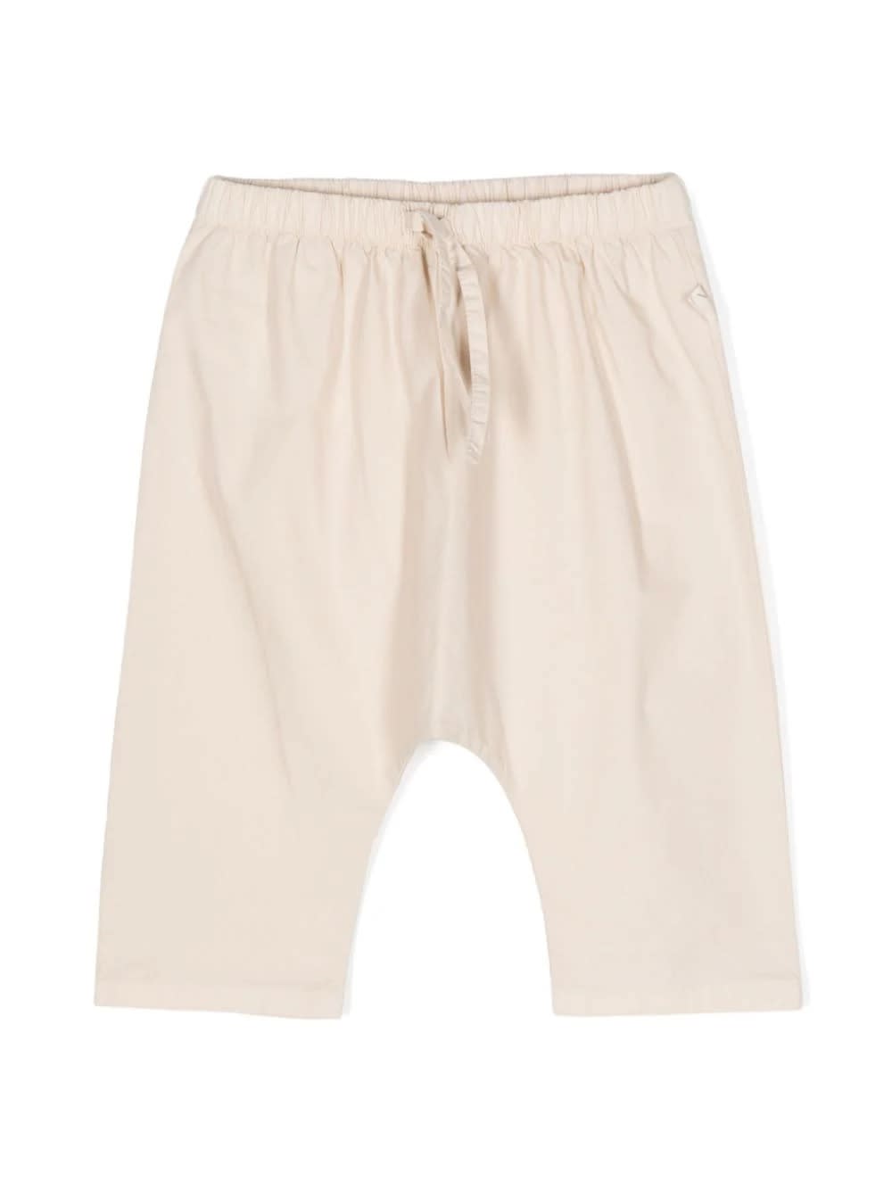 Shop Teddy &amp; Minou Beige Stretch Cotton Trousers With Drawstring In Brown