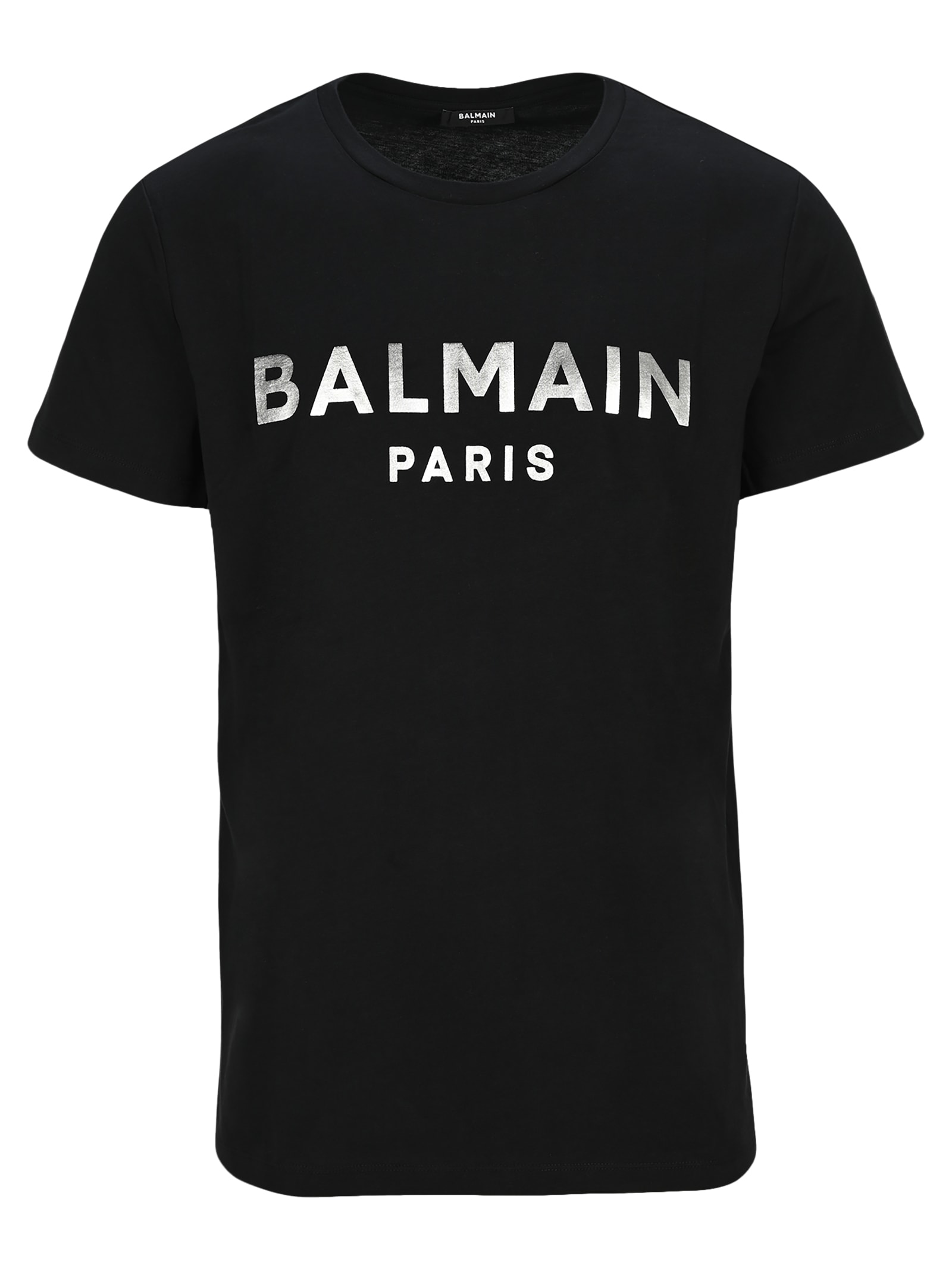 Balmain Cotton T-shirt With Metallic-effect Balmain Paris Logo