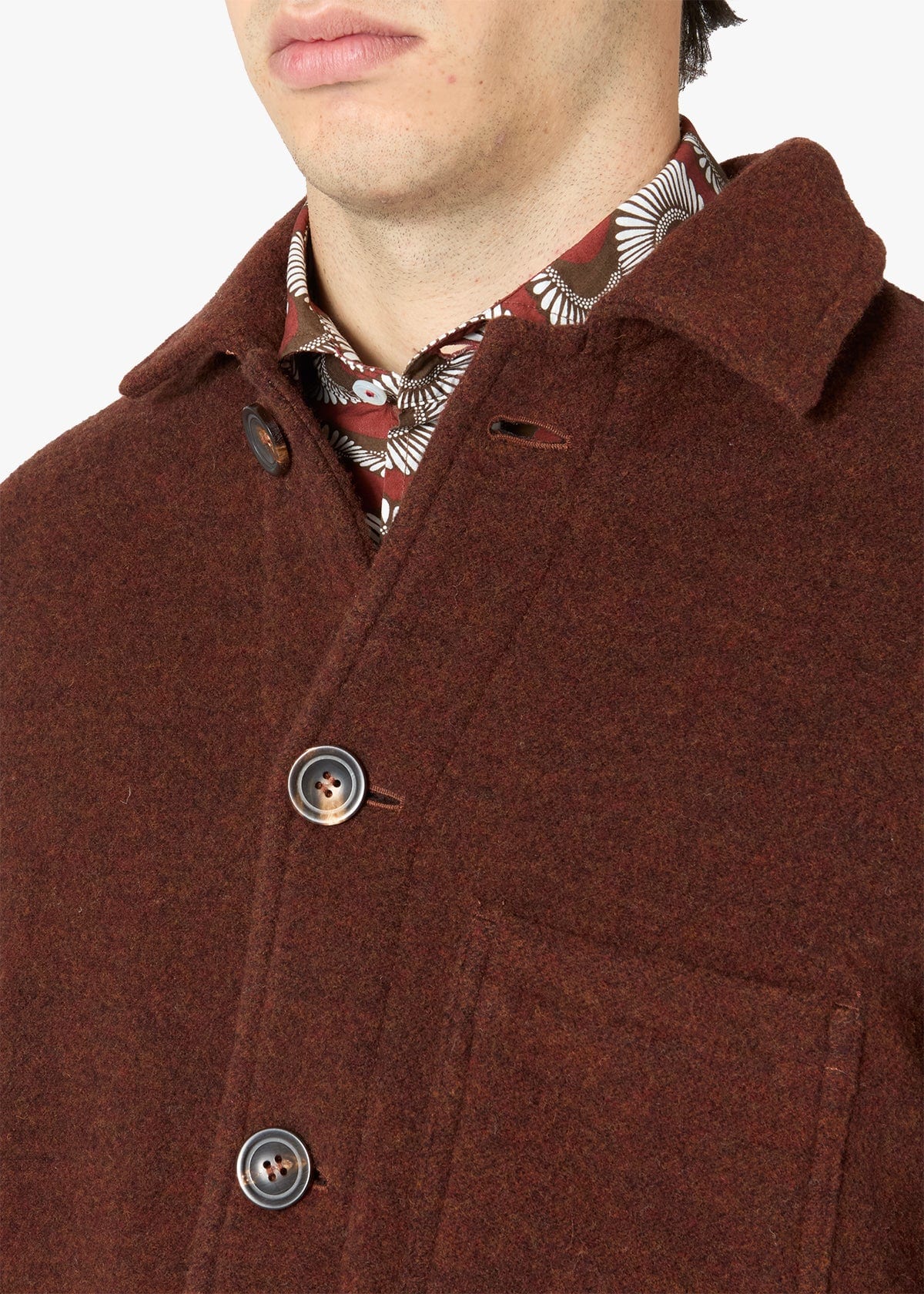 Doppiaa Aasti Wool Work Jacket In Brown