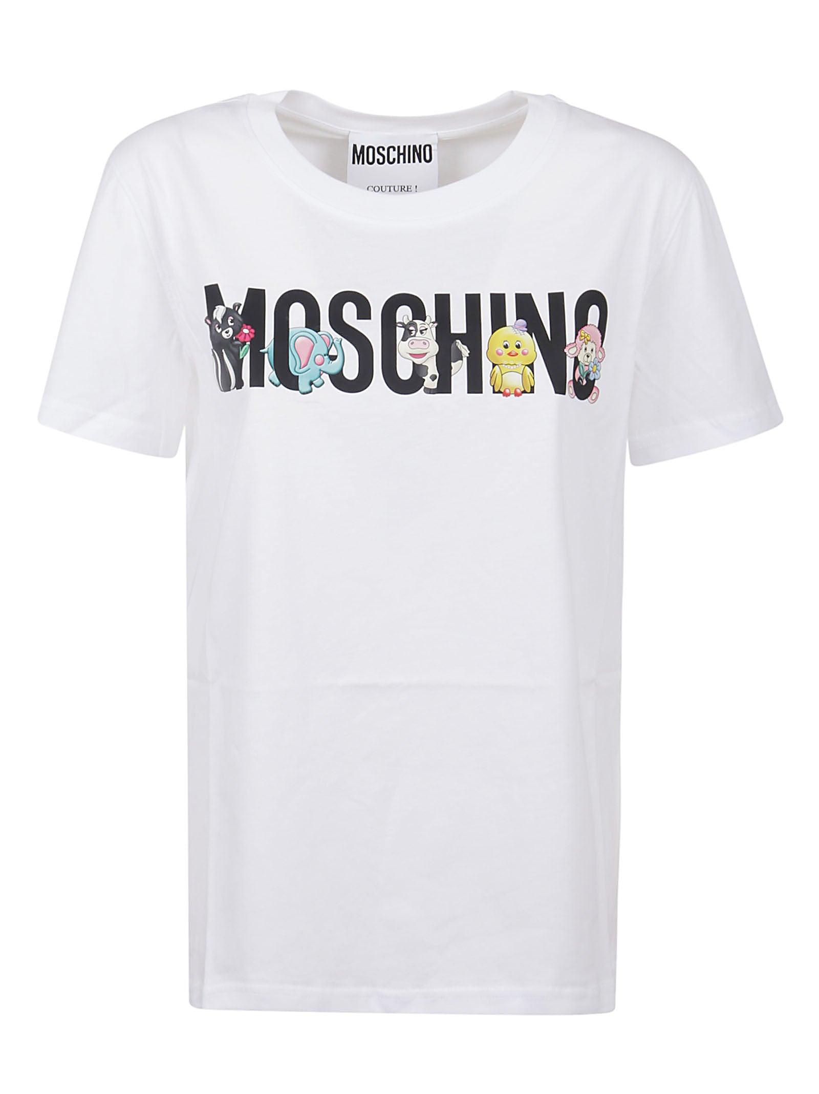 Calico Animals Logo-printed Crewneck T-shirt Moschino