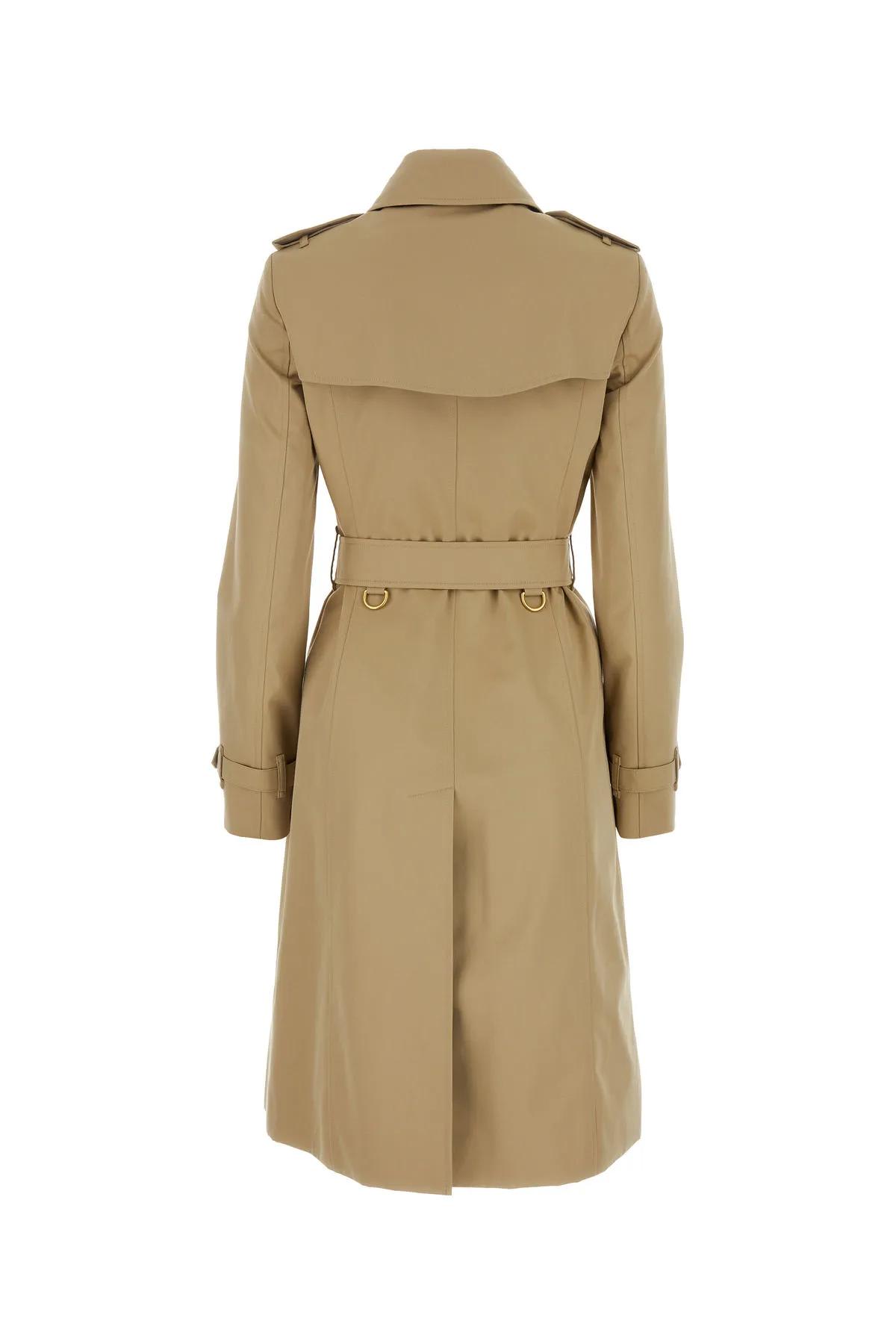 Shop Burberry Beige Gabardine Heritage Chelsea Trench Coat