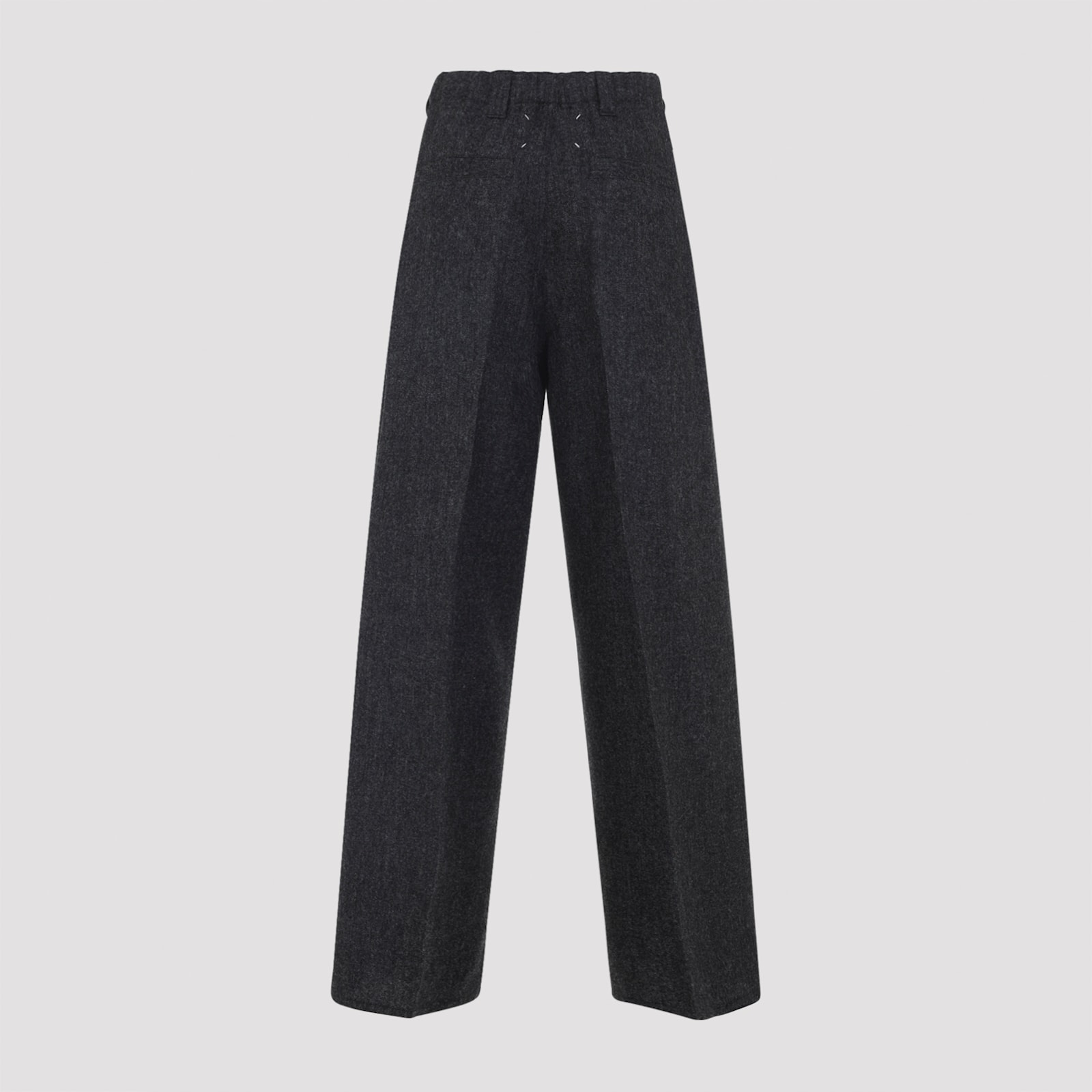 Maison Margiela Wide-leg Trousers With Belt Loops And Pockets In Black