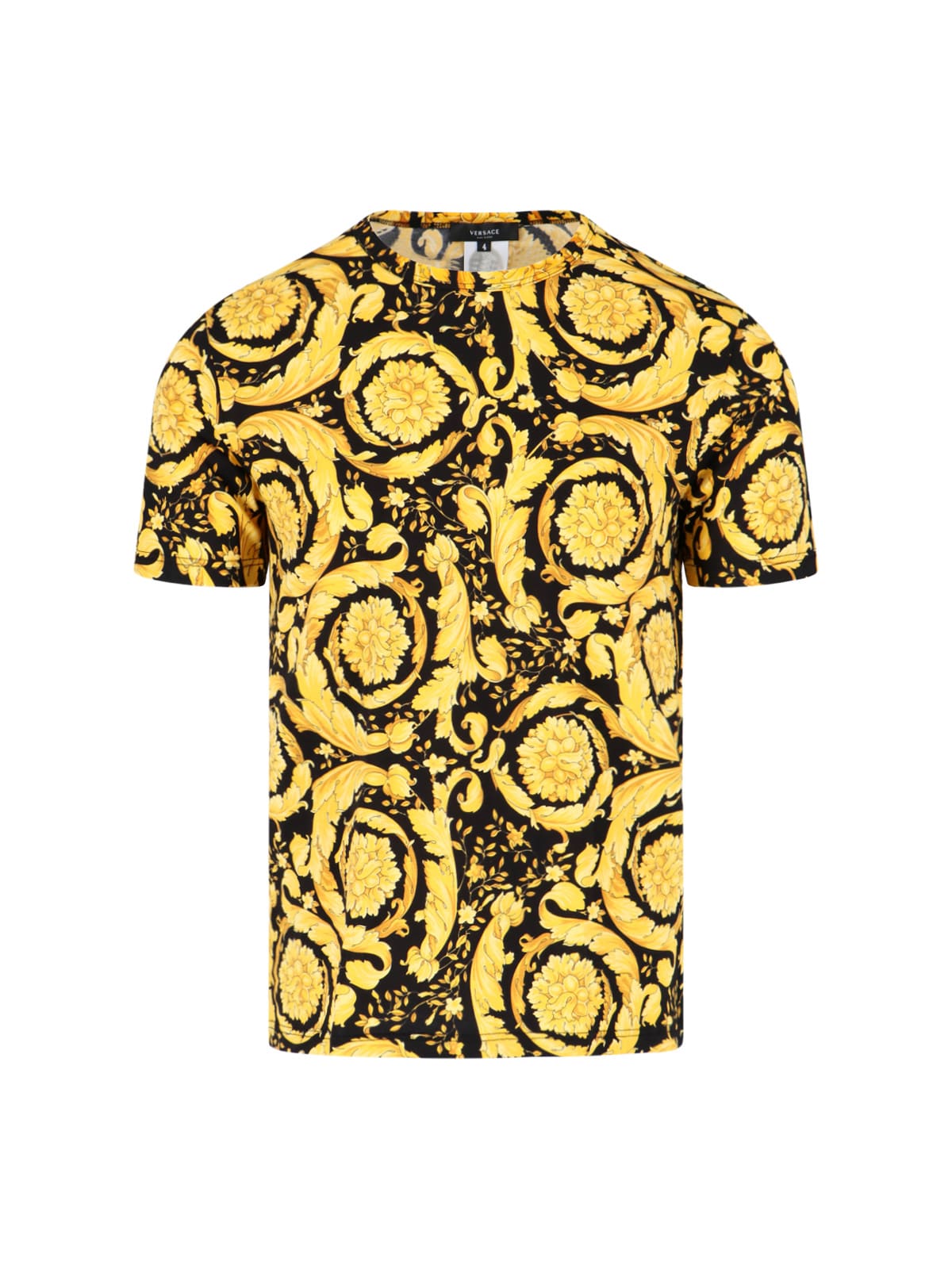 Shop Versace Barocco T-shirt In Yellow