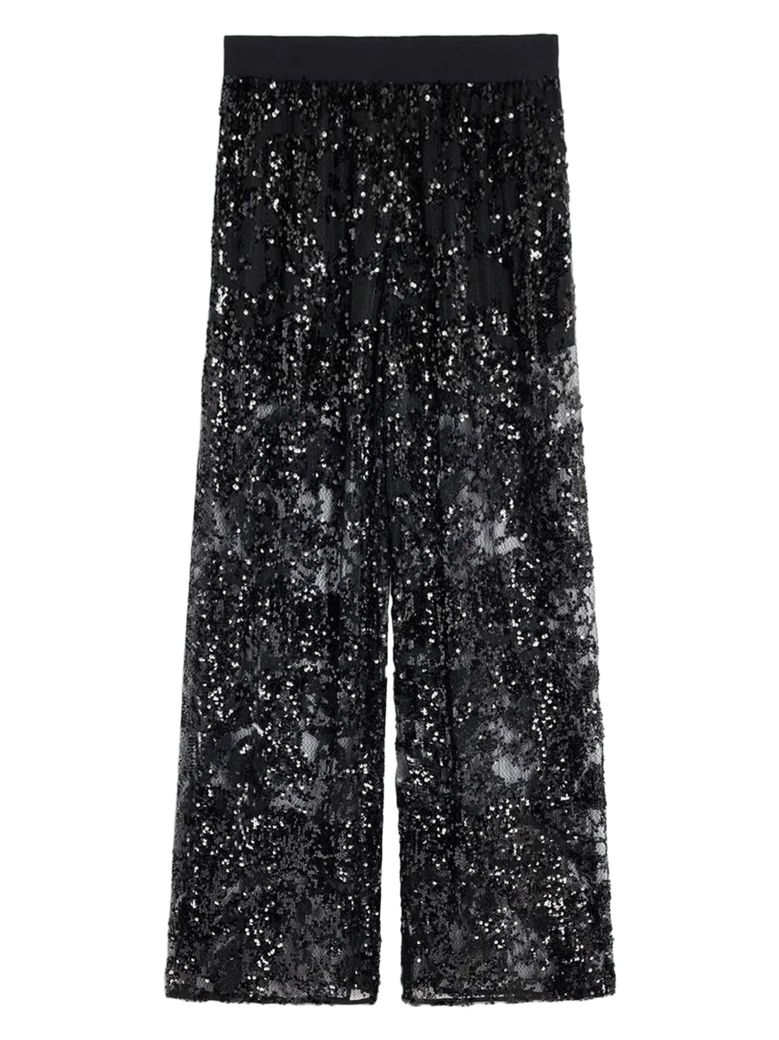 Shop Semicouture Cady Palazzo Trousers In Black