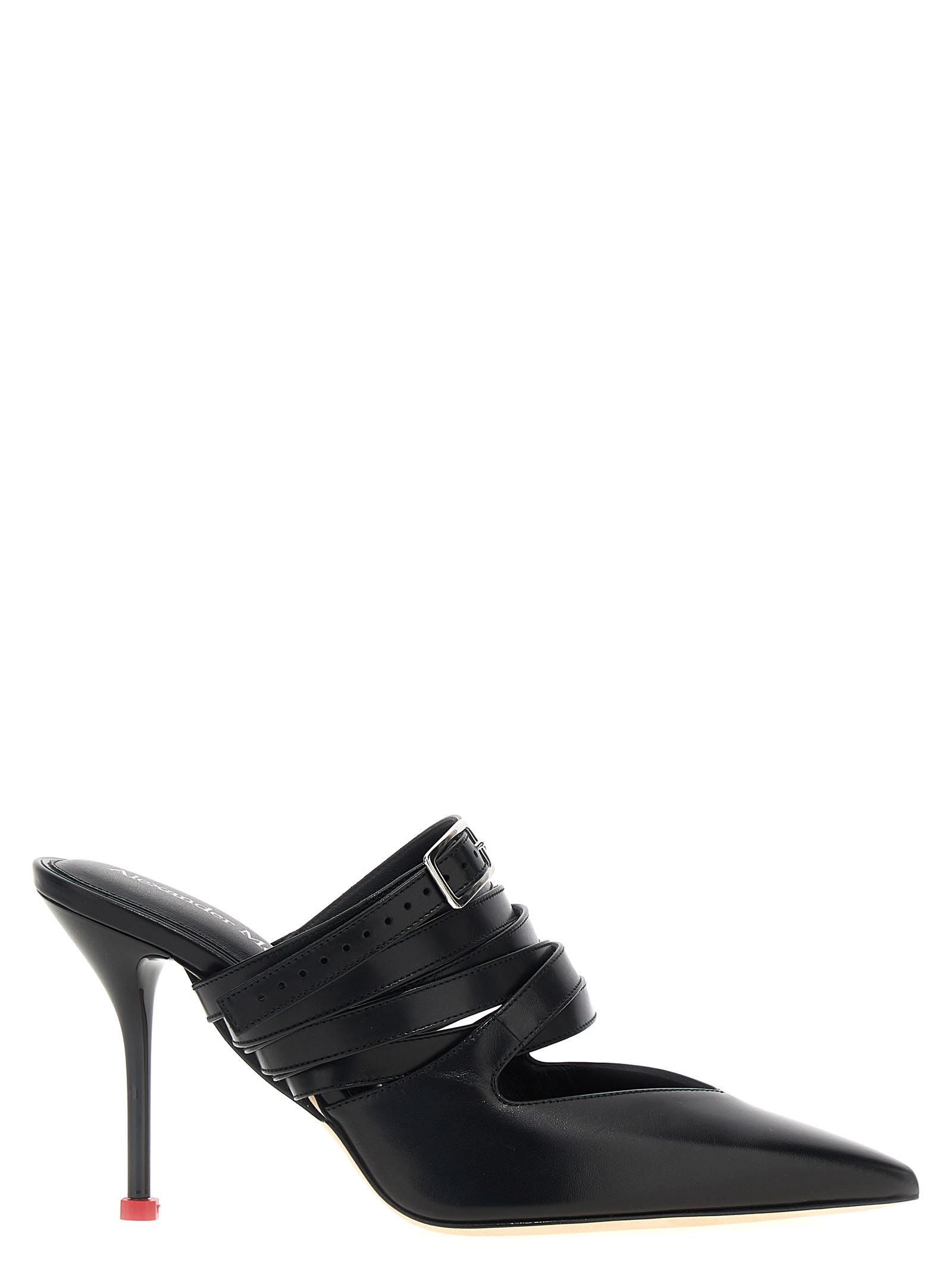 Shop Alexander Mcqueen Strap Mules In Black