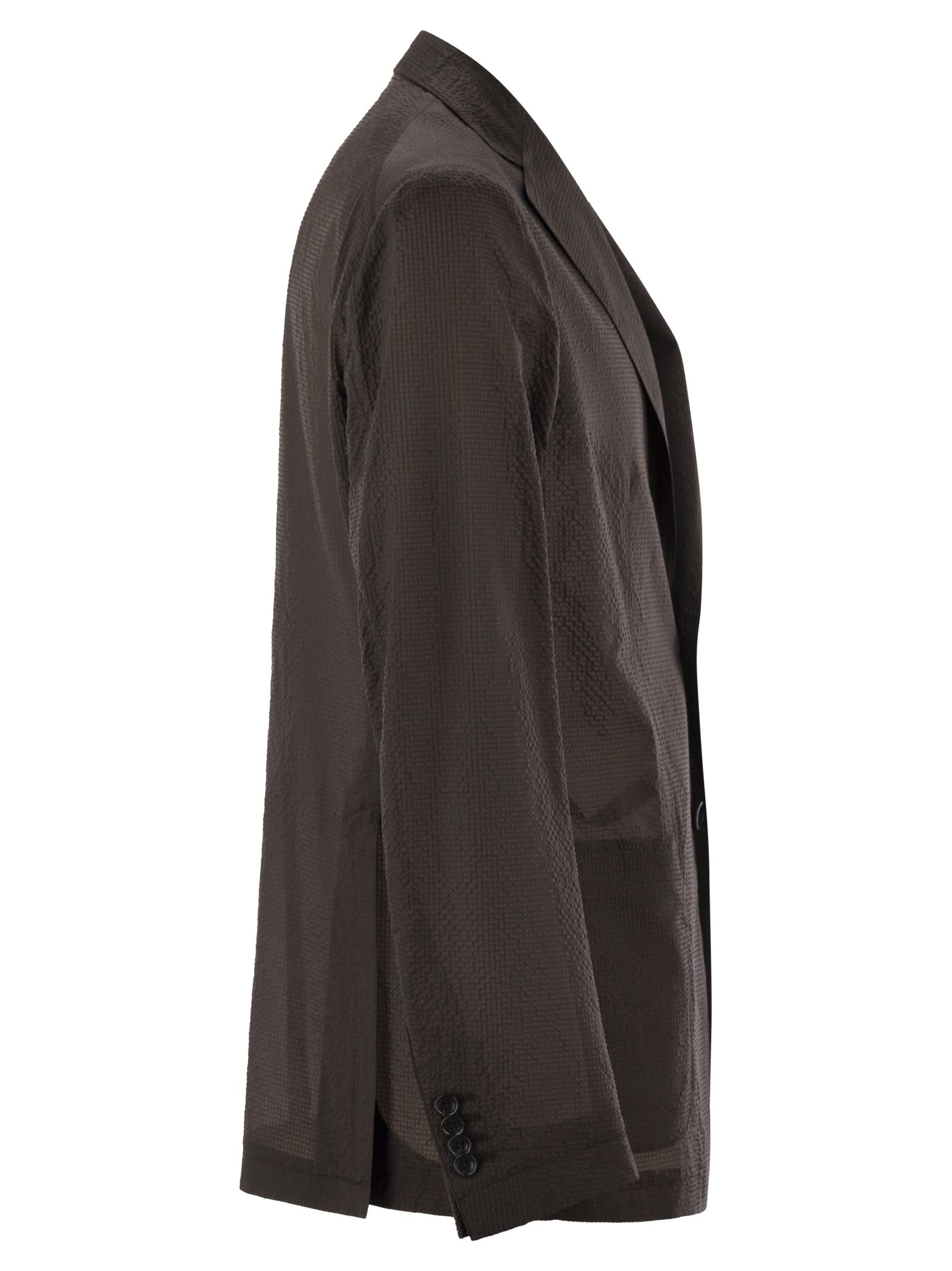Tagliatore Men's Lightweight Technical Fabric Jacket In Brown