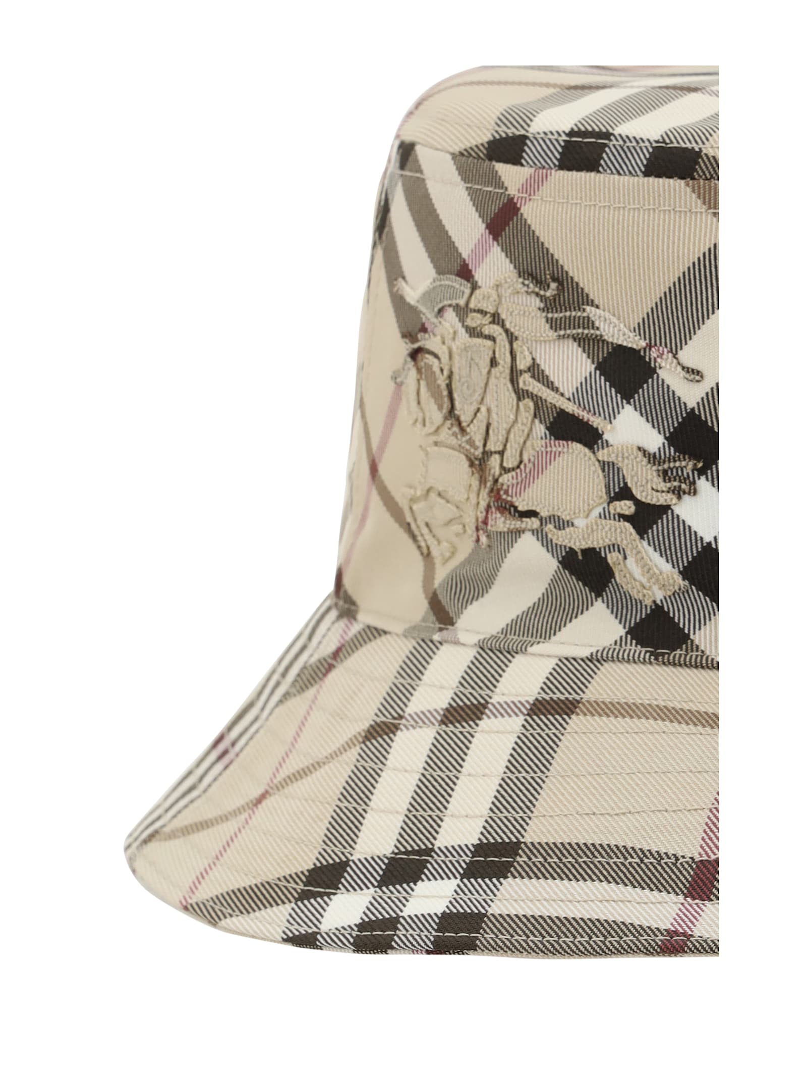 Burberry Check Beige Bucket Hat In Alabaster Ip Check