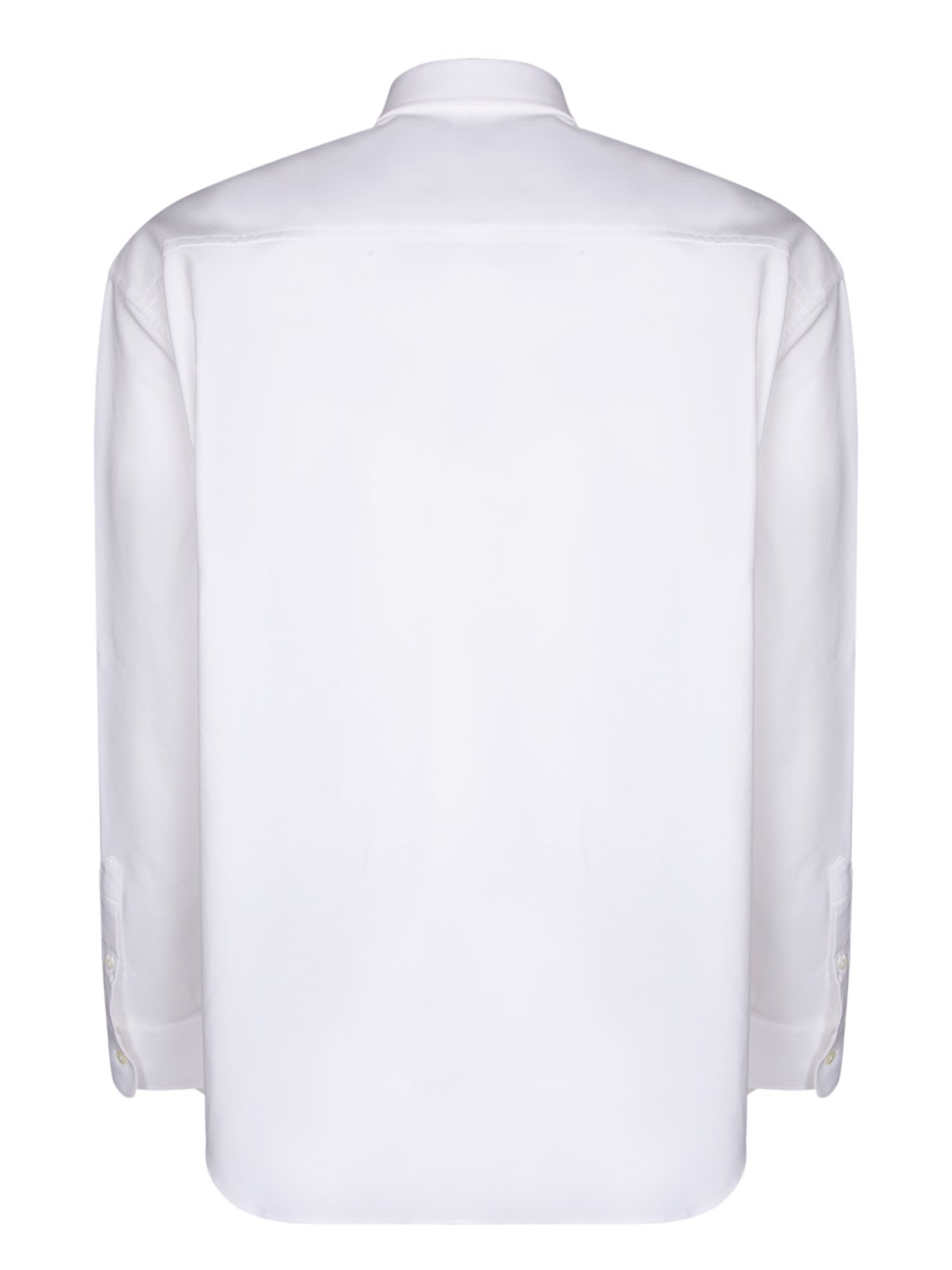 Shop Ami Alexandre Mattiussi White Shirt With Red Logo
