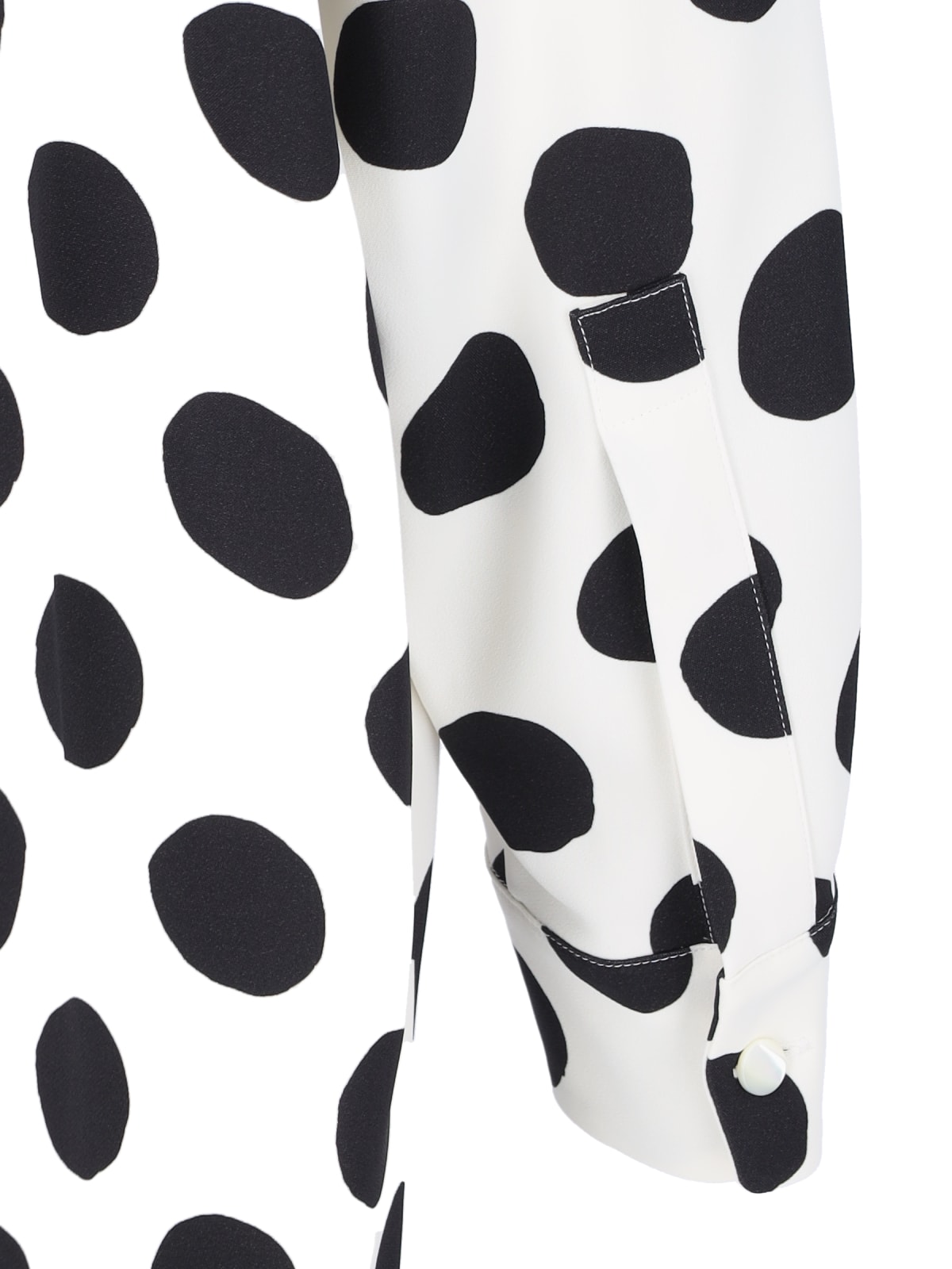 Marni Womens Iris Blue Polka Dot Curved-hem Stretch-woven Mini Dress In White