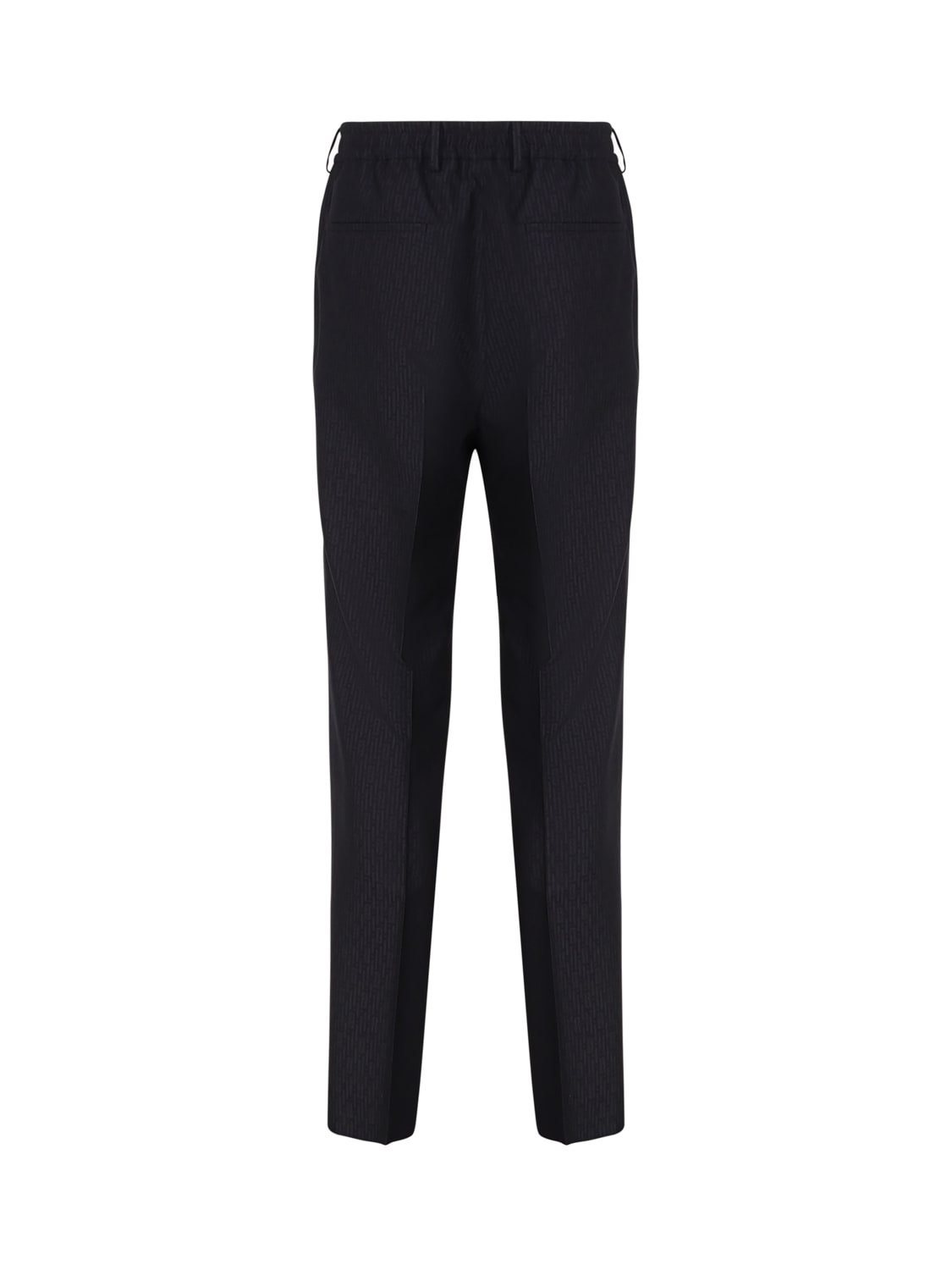 Fendi Ff Stripes Jacquard Wool Trousers In Blue