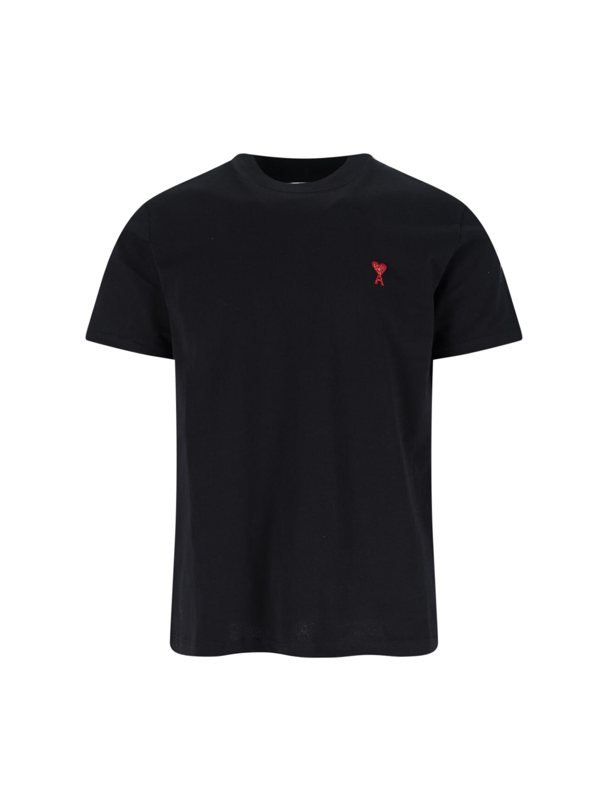 Ami Alexandre Mattiussi Ami Paris Ami De Coeur T-shirt In Organic Cotton In Black