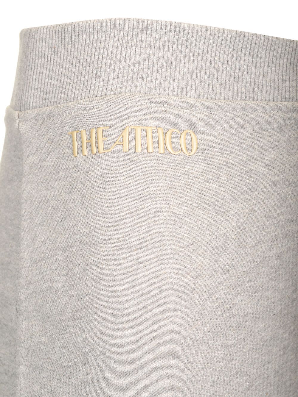 Shop Attico Double Fleece Midi Skirt In Grey