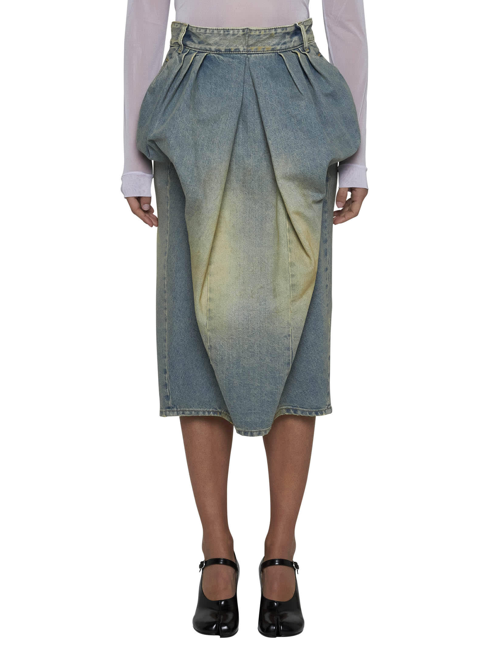 Shop Maison Margiela Skirt In Dirty Wash