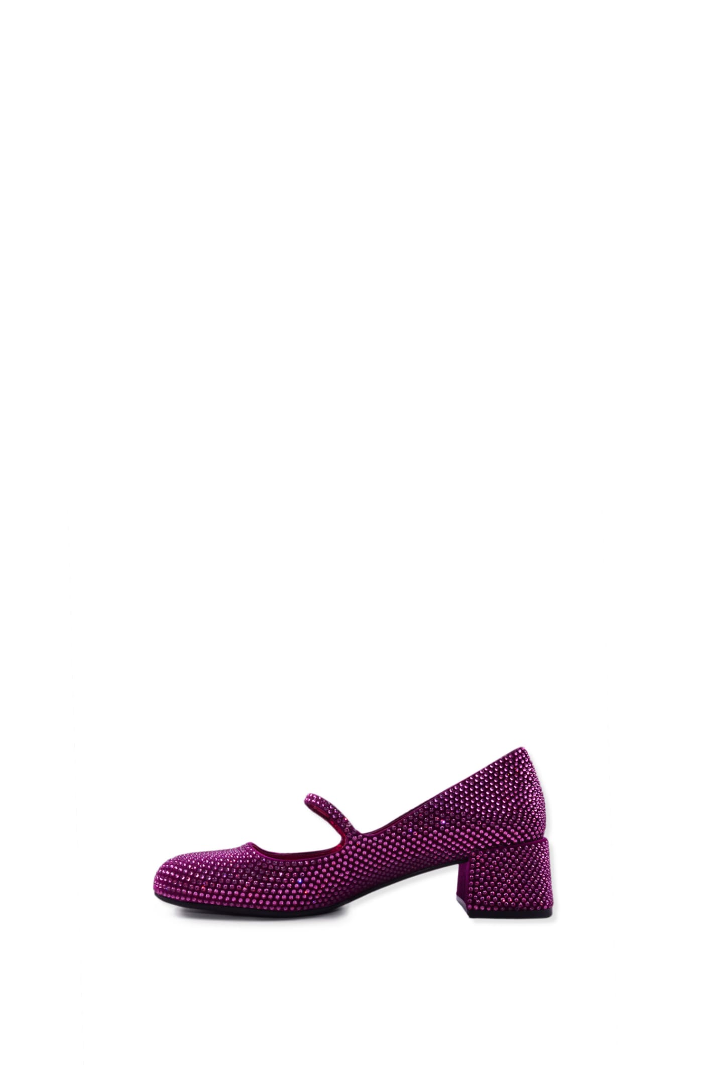 Shop Jeffrey Campbell Shoe With Heel And Diamonds In Fuchsia
