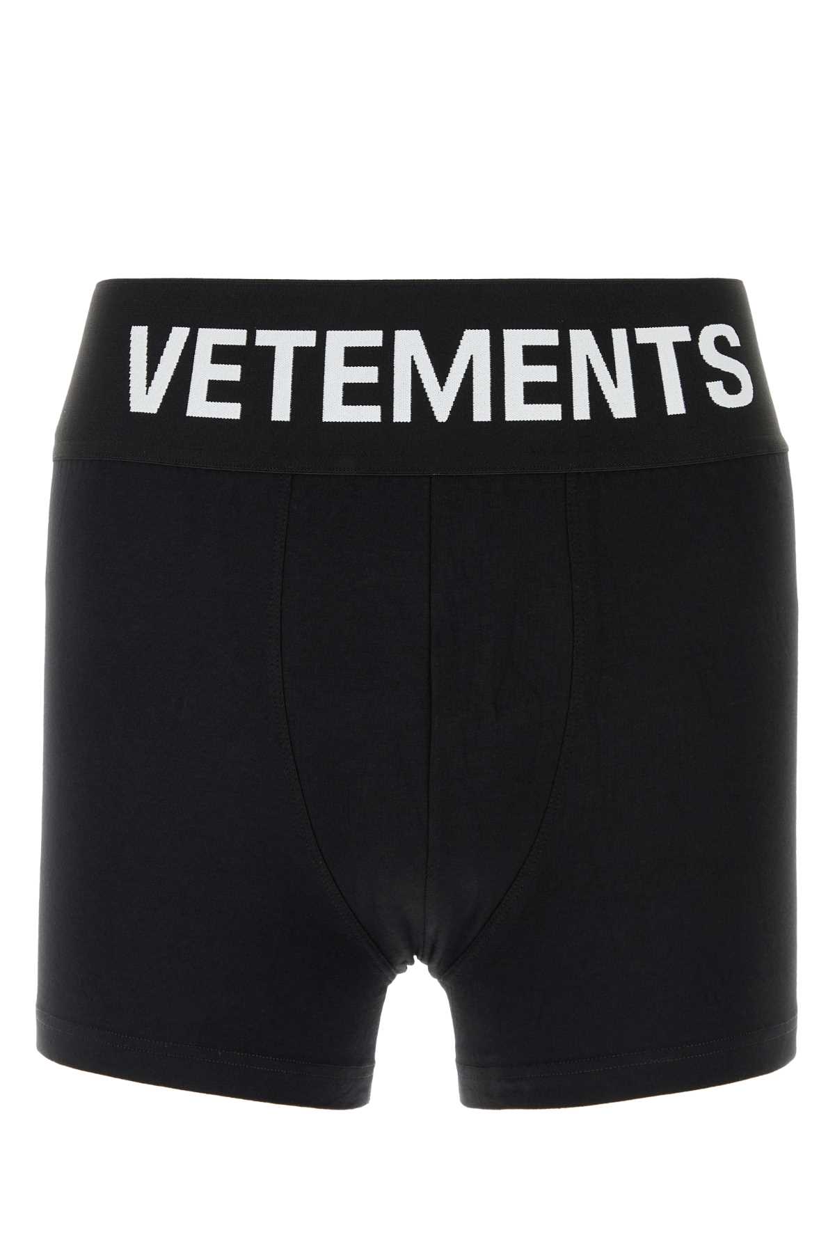 Shop Vetements Black Stretch Cotton Boxer