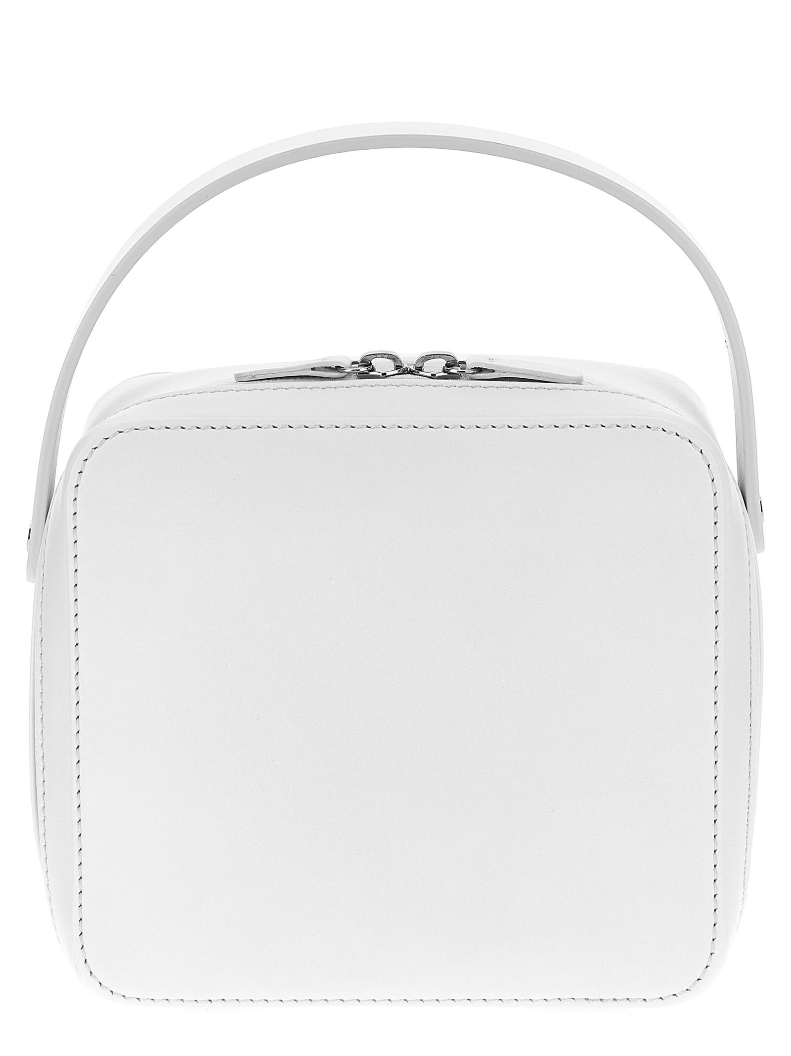 Auralee Small Rectangular Leather Travel Handbag In White