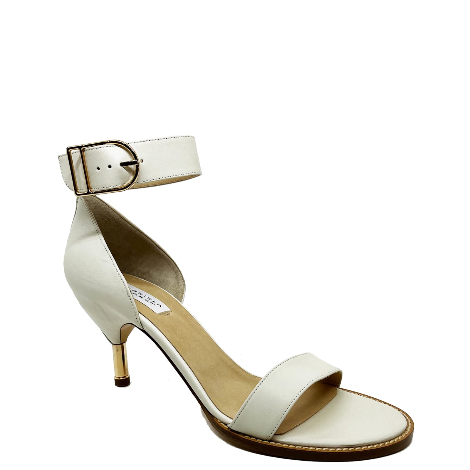 Shop Gabriela Hearst Nomia Heeled Leather Sandals In White