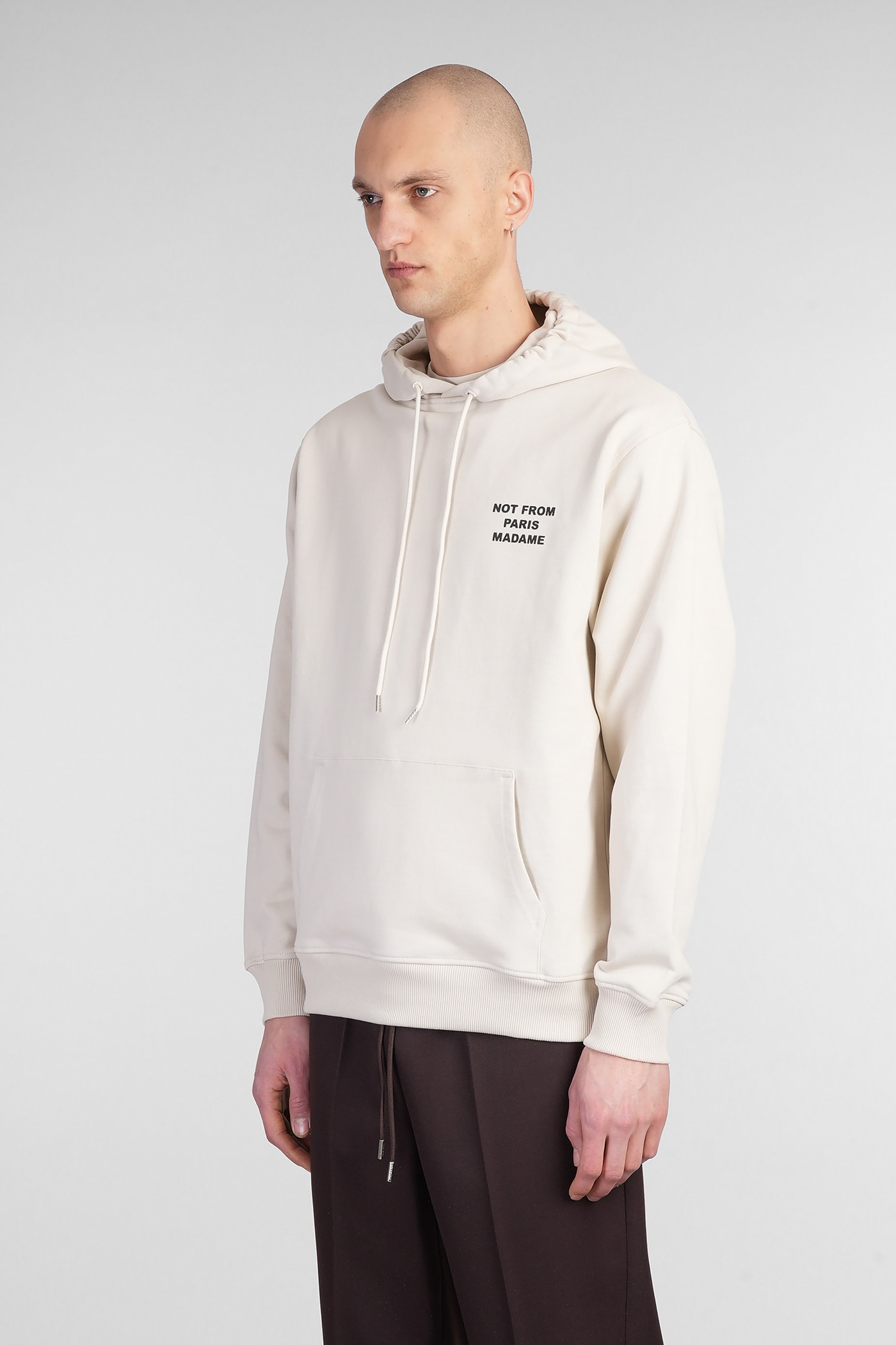 Drôle De Monsieur Sweatshirt In Beige Cotton In Beige