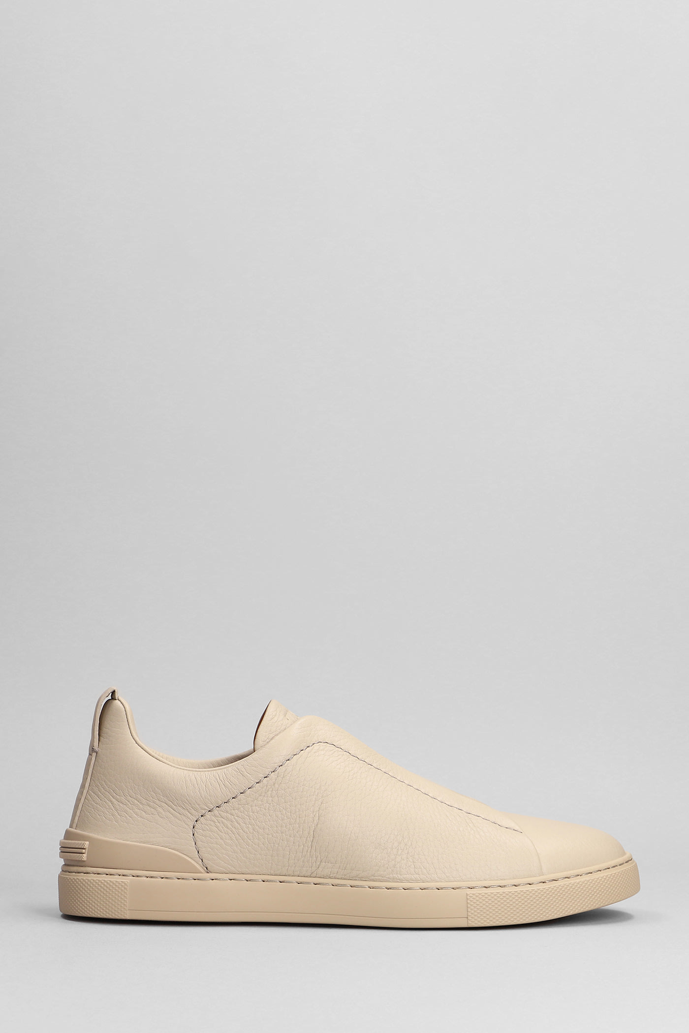 Ermenegildo Zegna Sneakers In Beige Leather