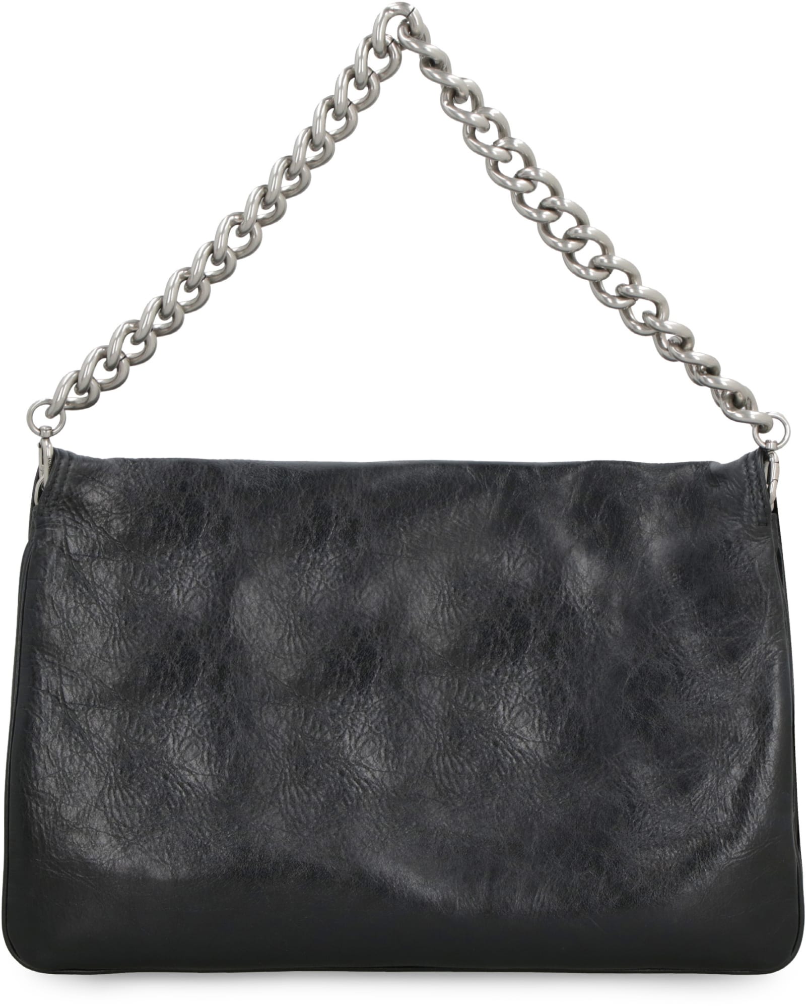 Balenciaga Black Flap Bb Soft Largeshoulder Bag In Black
