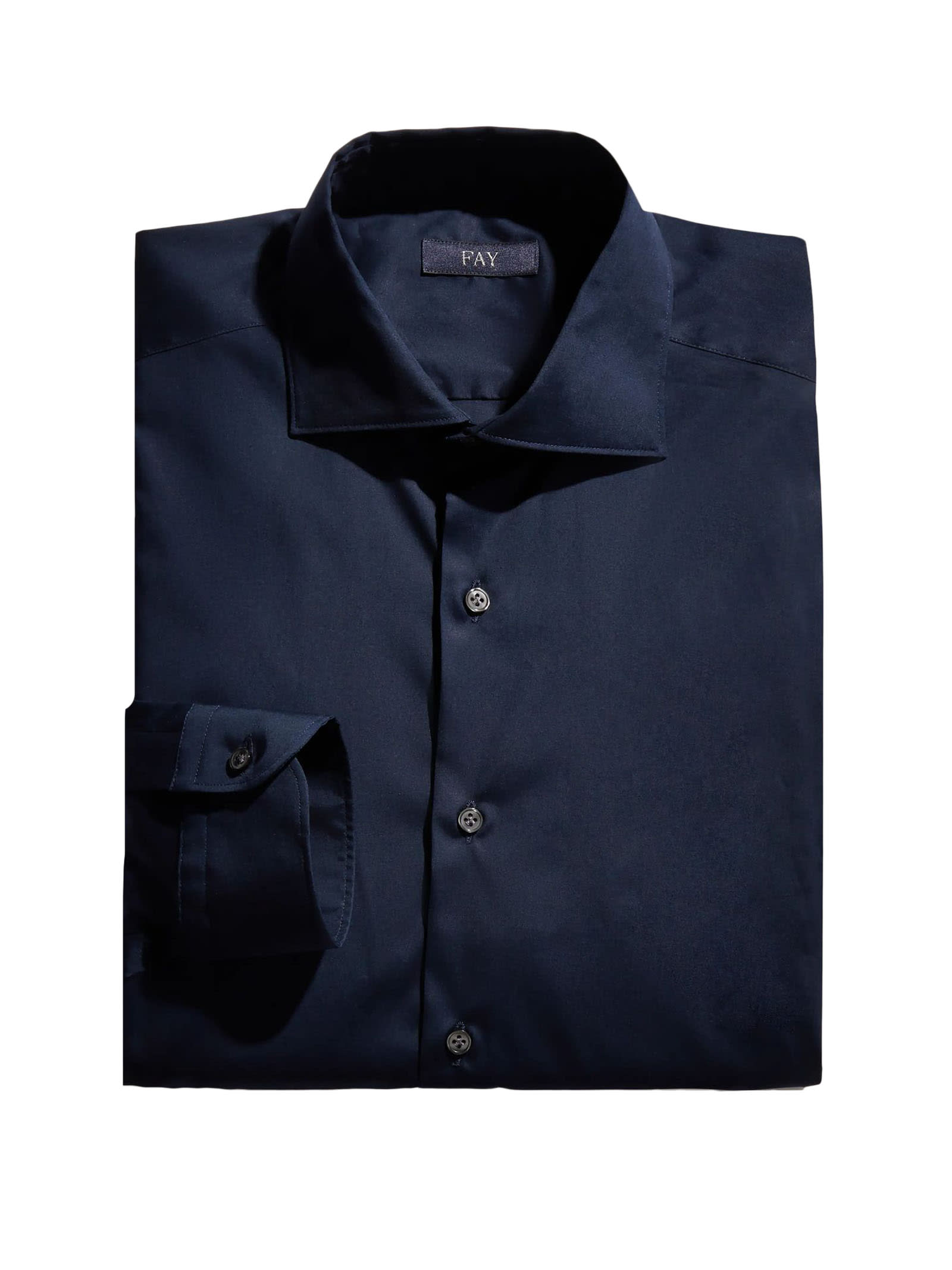 Shop Fay Blue Stretch Cotton Shirt