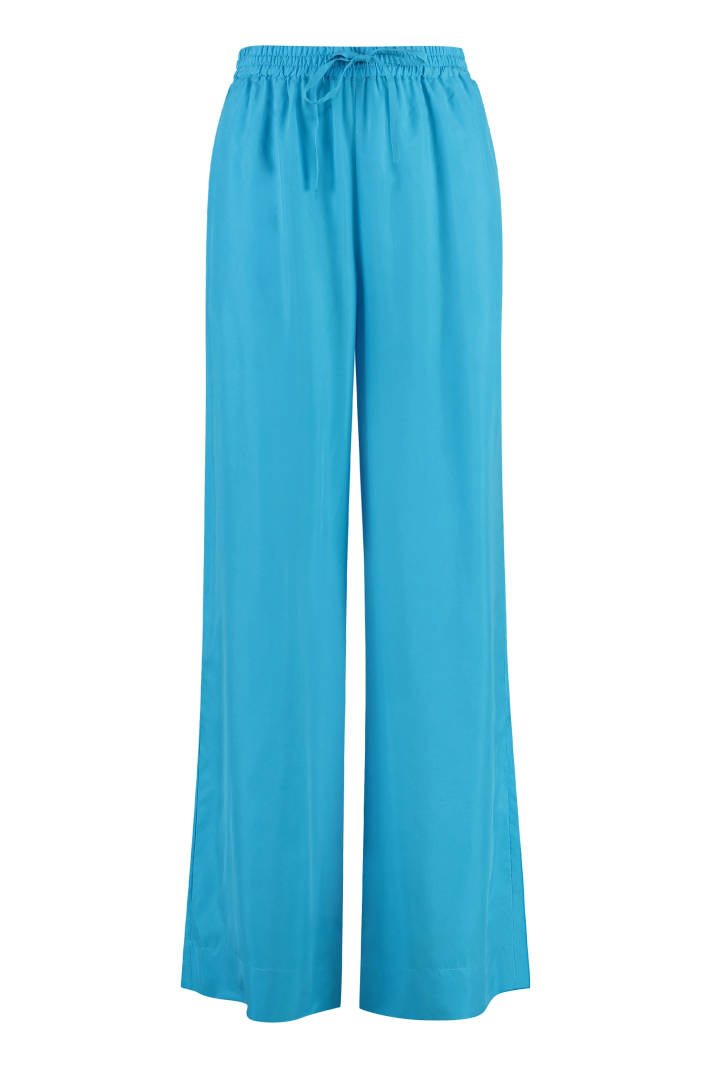P.a.r.o.s.h Silk Maxi Skirt In Turquoise