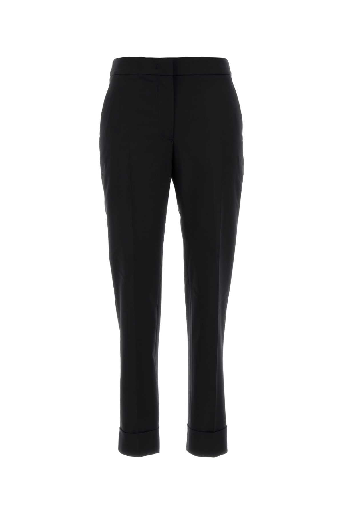 Pt Torino Black Stretch Wool Pant In Black