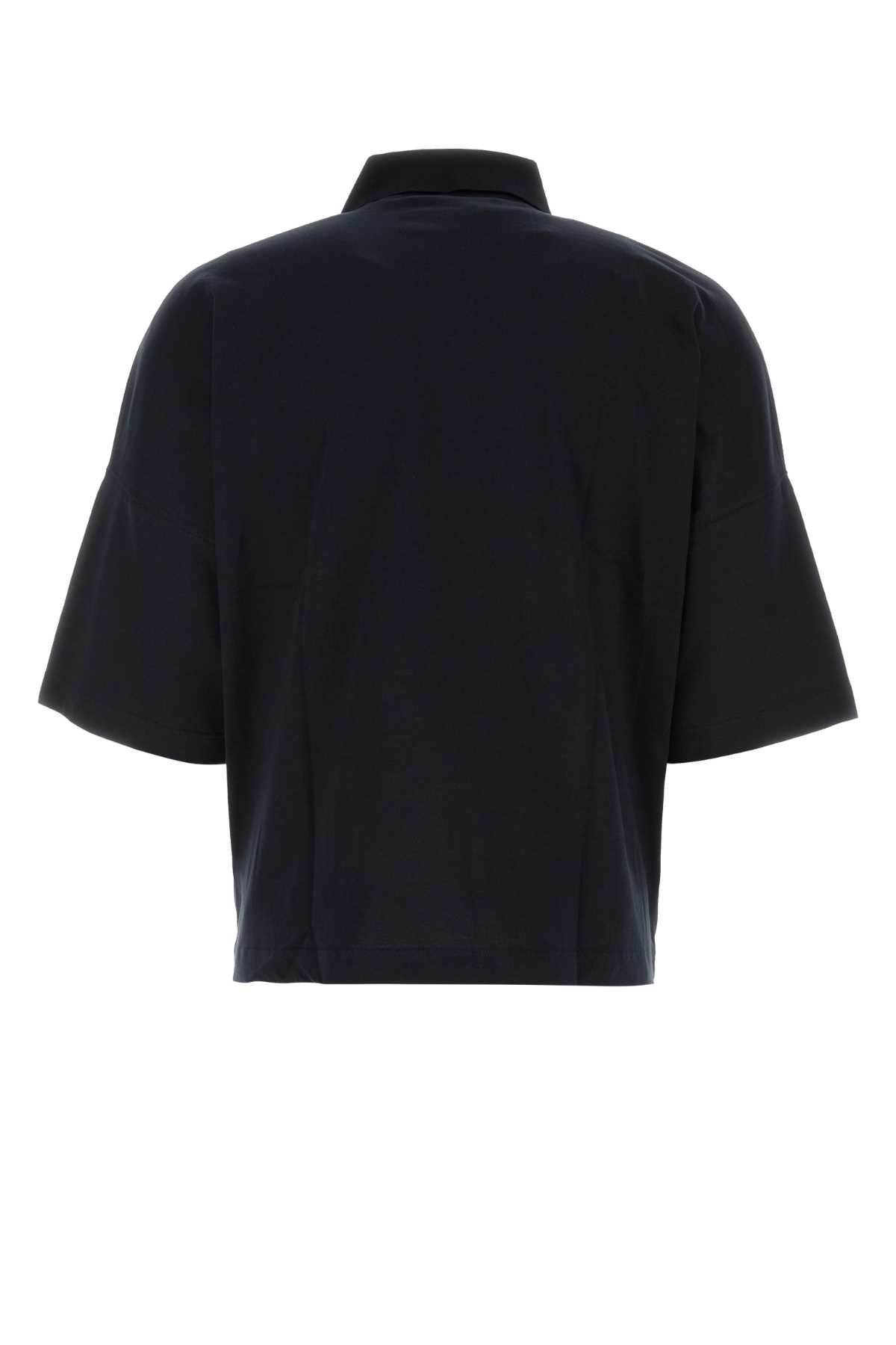 Palm Angels Midnight Blue Oversize Polo Shirt In Navyblue