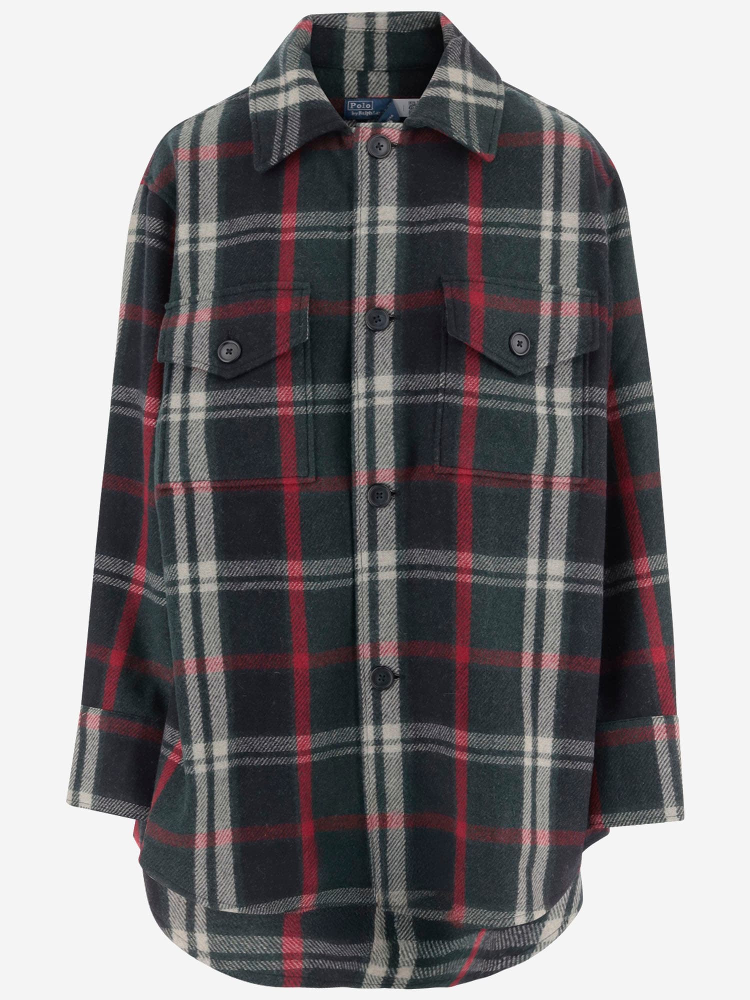 Polo Ralph Lauren Wool Blend Shirt With Check Pattern In Black