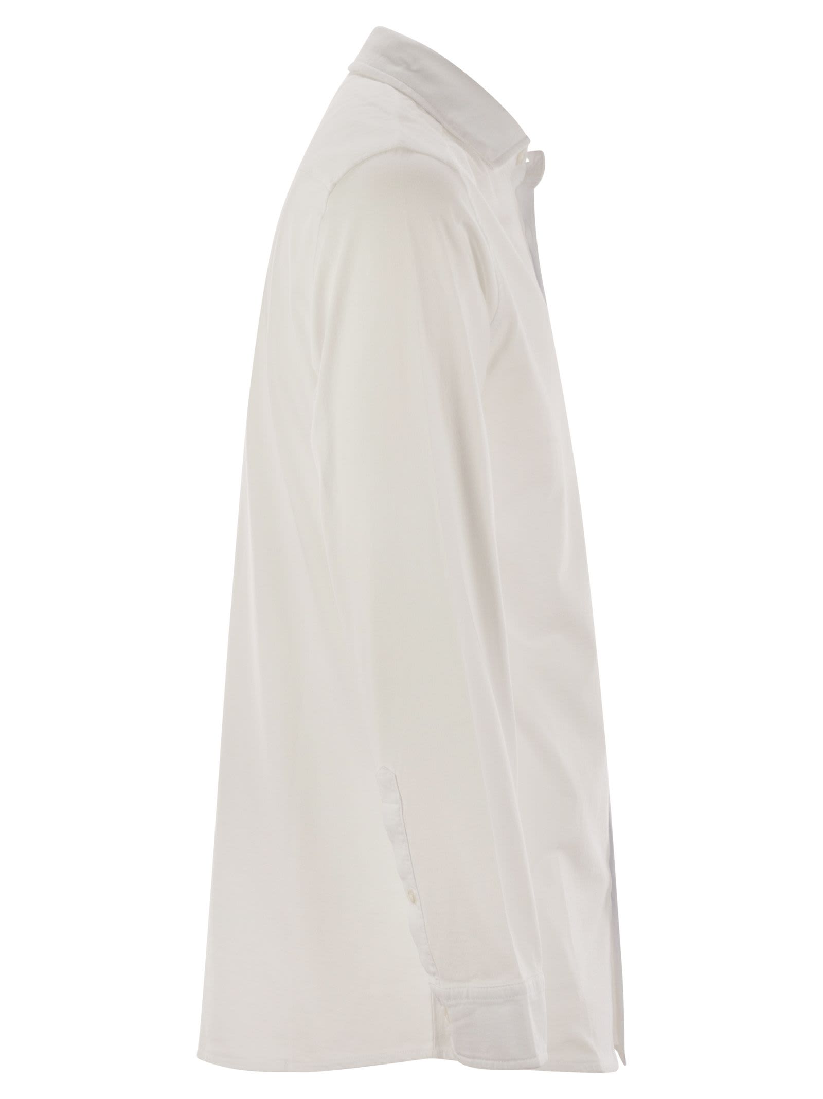 Fay Men Cotton Jersey Shirt In White