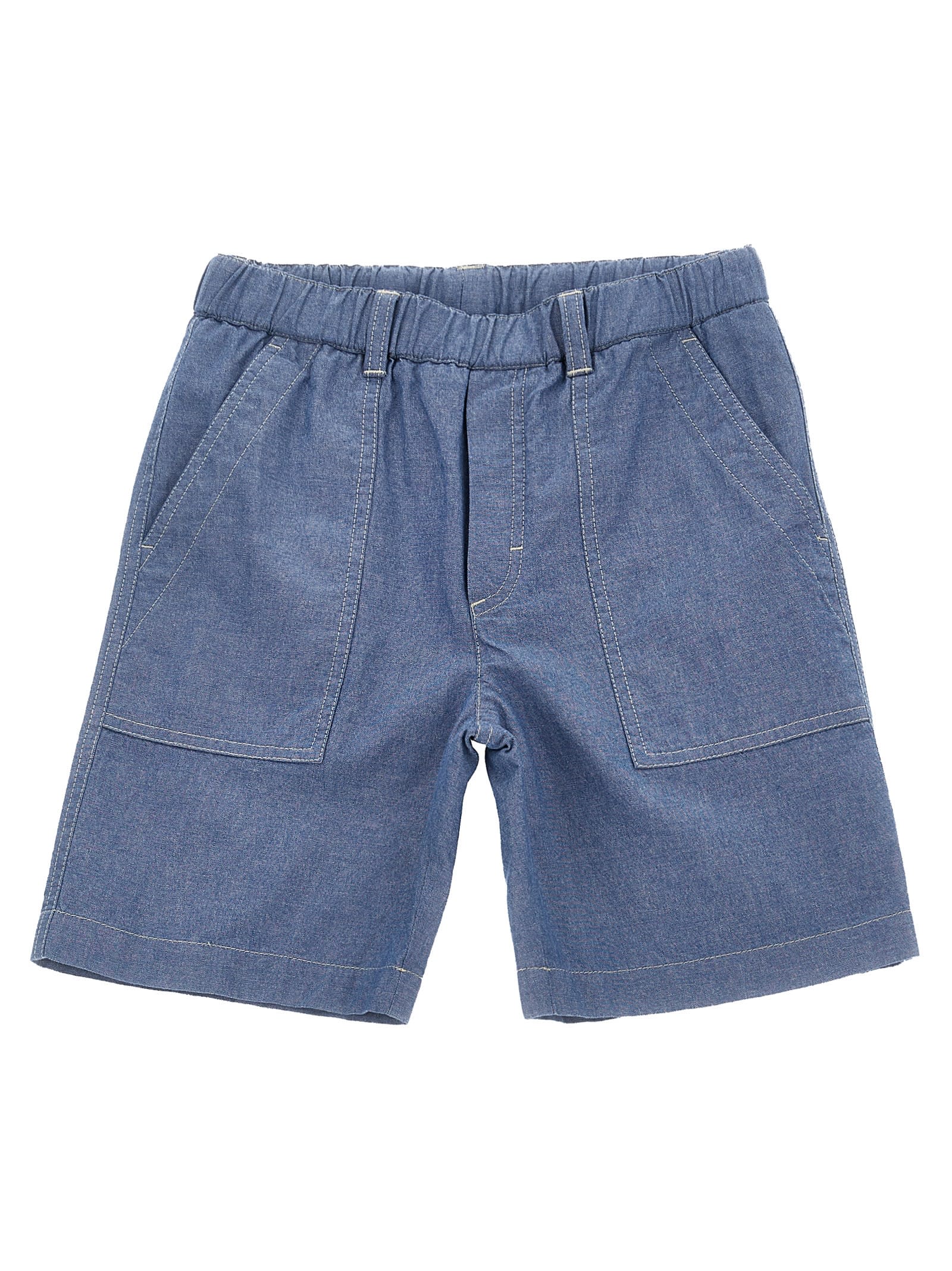 Moncler Pantaloncino Bambino Colore Blue In Blue