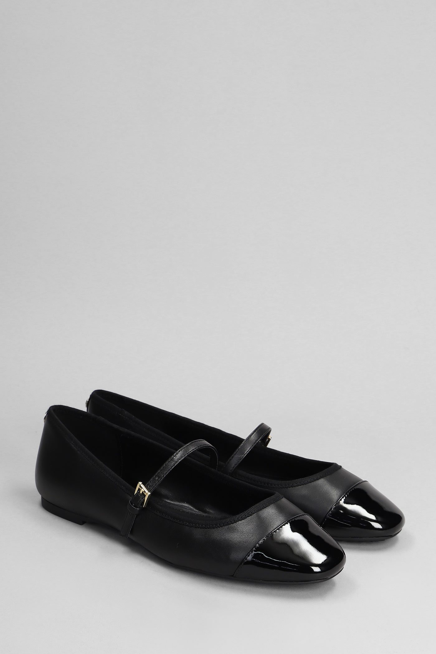 Shop Michael Kors Mae Flex Ballet Flats In Black Leather